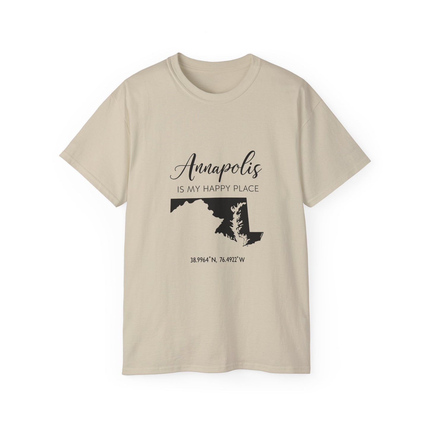 Annapolis Is My Happy Place Unisex Ultra Cotton Tee, Casual T-Shirt, Travel Shirt, Gift for Travelers, Happy Place Shirt