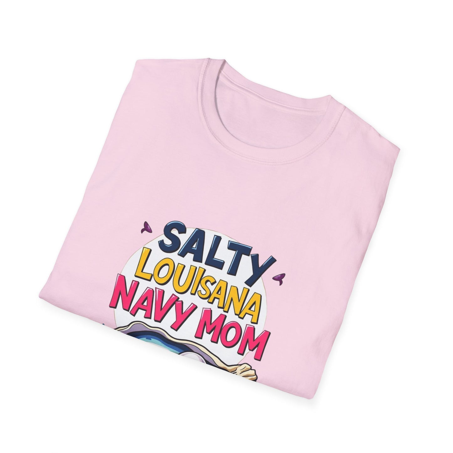 Salty Louisiana Navy Mom T-Shirt | Gift for Navy Families, Love, and Support, Standout Style for Moms