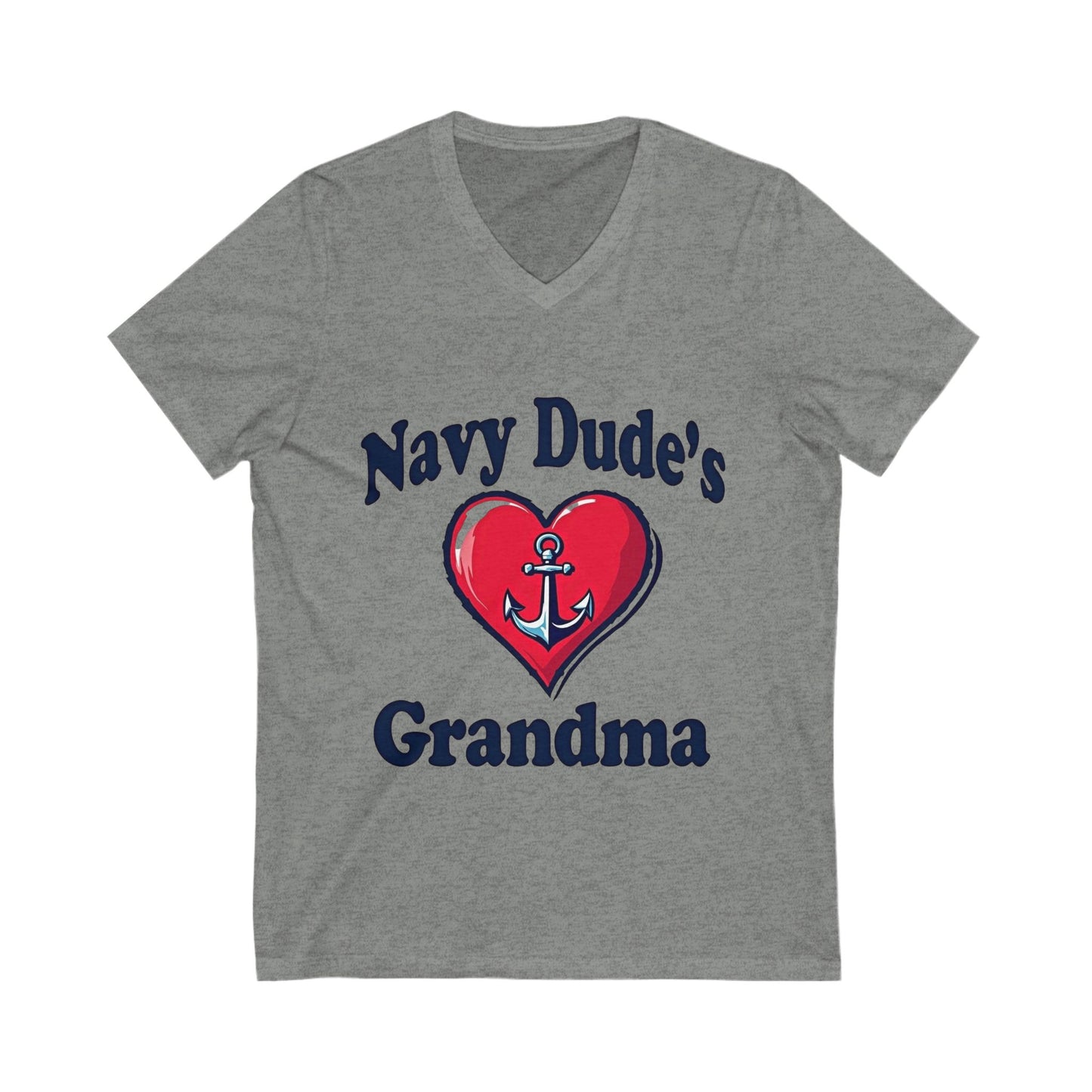 Navy Grandma Love V-Neck Tee, Family Pride Shirt, Navy Mom Gift, Military Family Apparel, Support Your Sailor Tee, Customized Navy T-Shirt