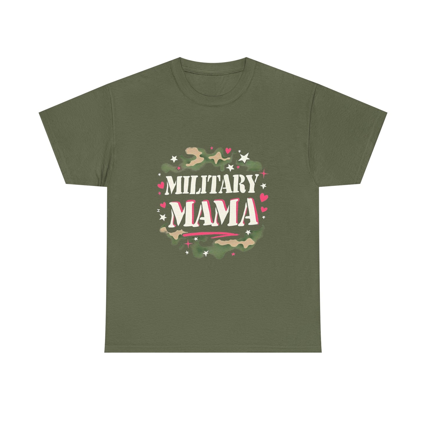 Military Mama Love Unisex Heavy Cotton Tee, Cute Mom Shirt, Mother's Day Gift, Casual Fashion Tee, Family Matching Outfit