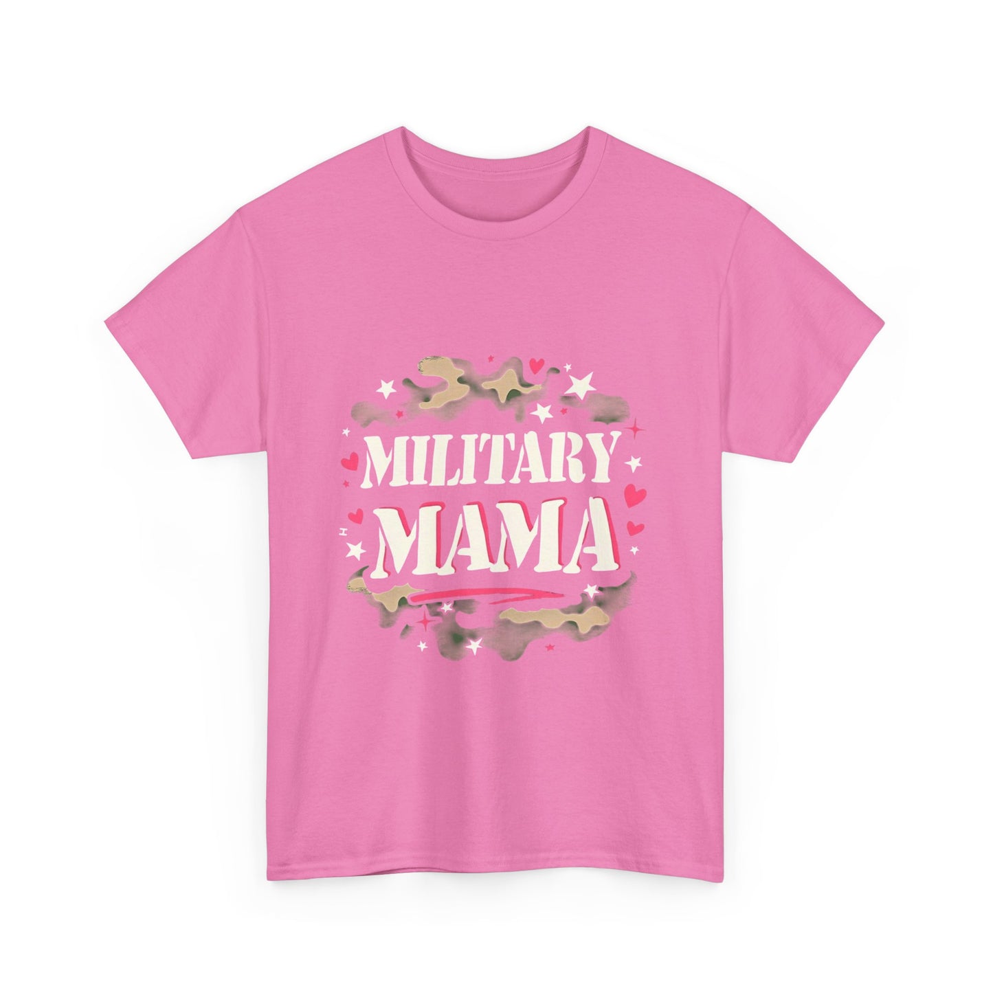 Military Mama Love Unisex Heavy Cotton Tee, Cute Mom Shirt, Mother's Day Gift, Casual Fashion Tee, Family Matching Outfit