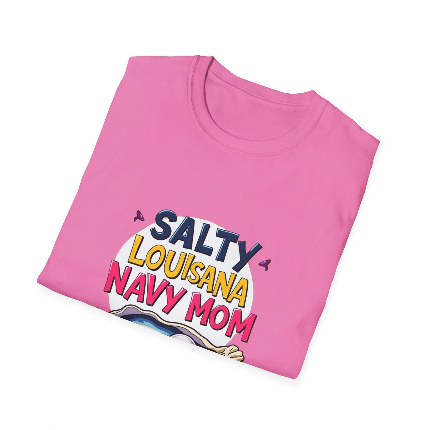 Salty Louisiana Navy Mom T-Shirt | Gift for Navy Families, Love, and Support, Standout Style for Moms