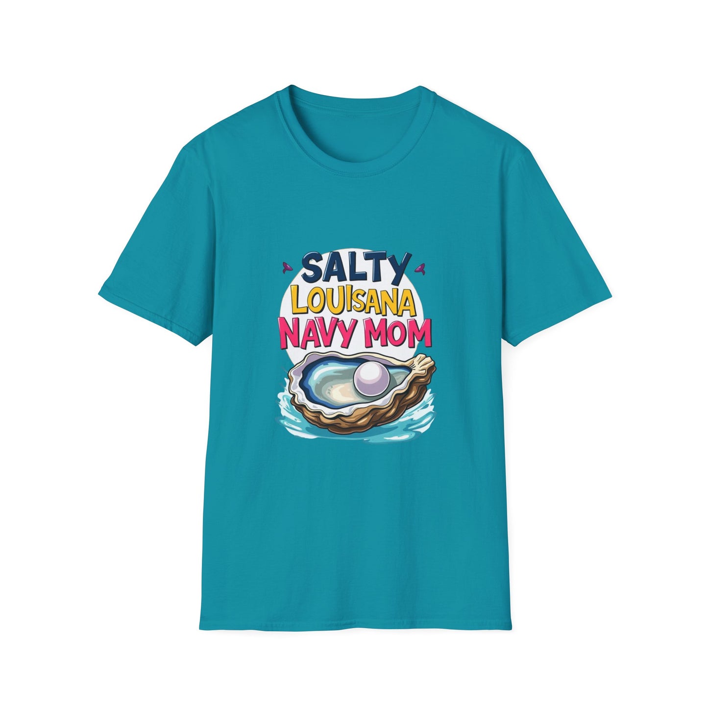 Salty Louisiana Navy Mom T-Shirt | Gift for Navy Families, Love, and Support, Standout Style for Moms