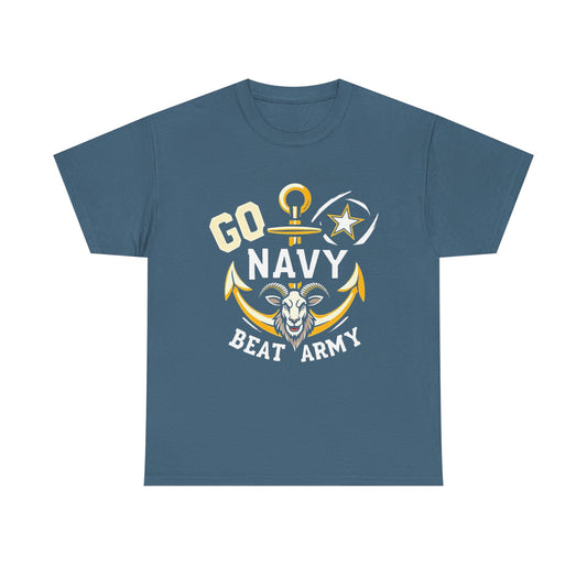 Navy Pride Tee - Go Navy Beat Army Shirt, Unisex Cotton T-Shirt, Military Spirit Wear, Veteran Tee, Gift for Navy Fans