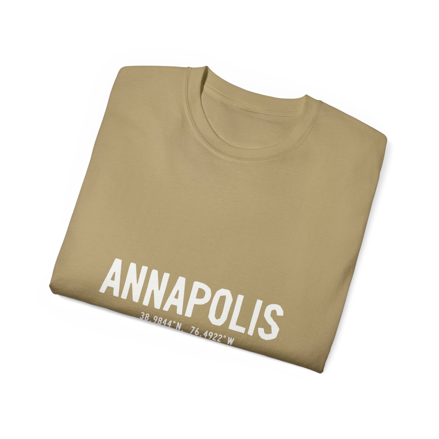 Annapolis Coordinates Unisex Ultra Cotton Tee, Casual Statement Tee, Gift for Travelers, Adventure Shirt, Vintage Style T-shirt