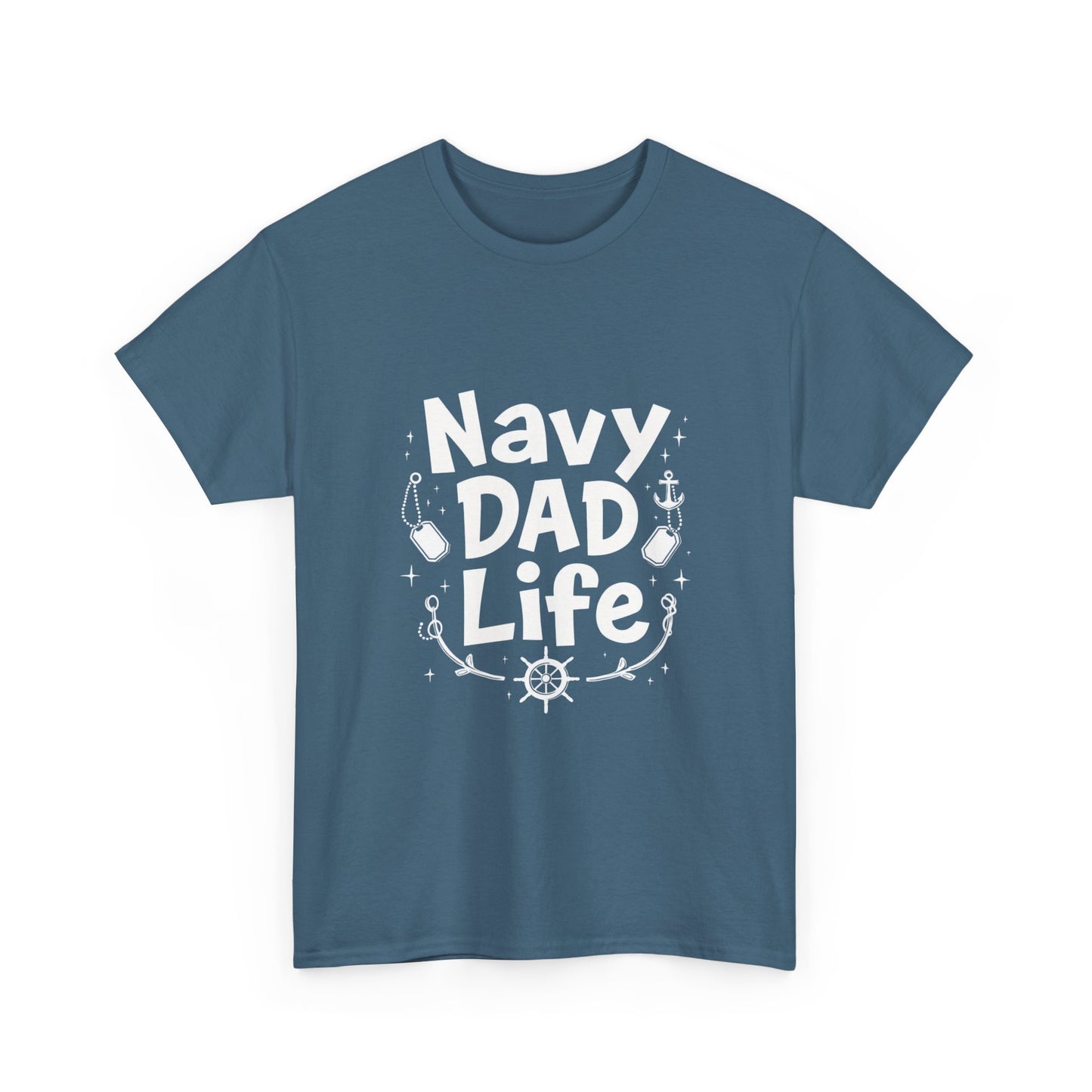 Navy Dad Life Tee, Unisex Heavy Cotton Shirt for Navy Fathers, Perfect Gift for Dad, Nautical Humor, Father's Day Gift