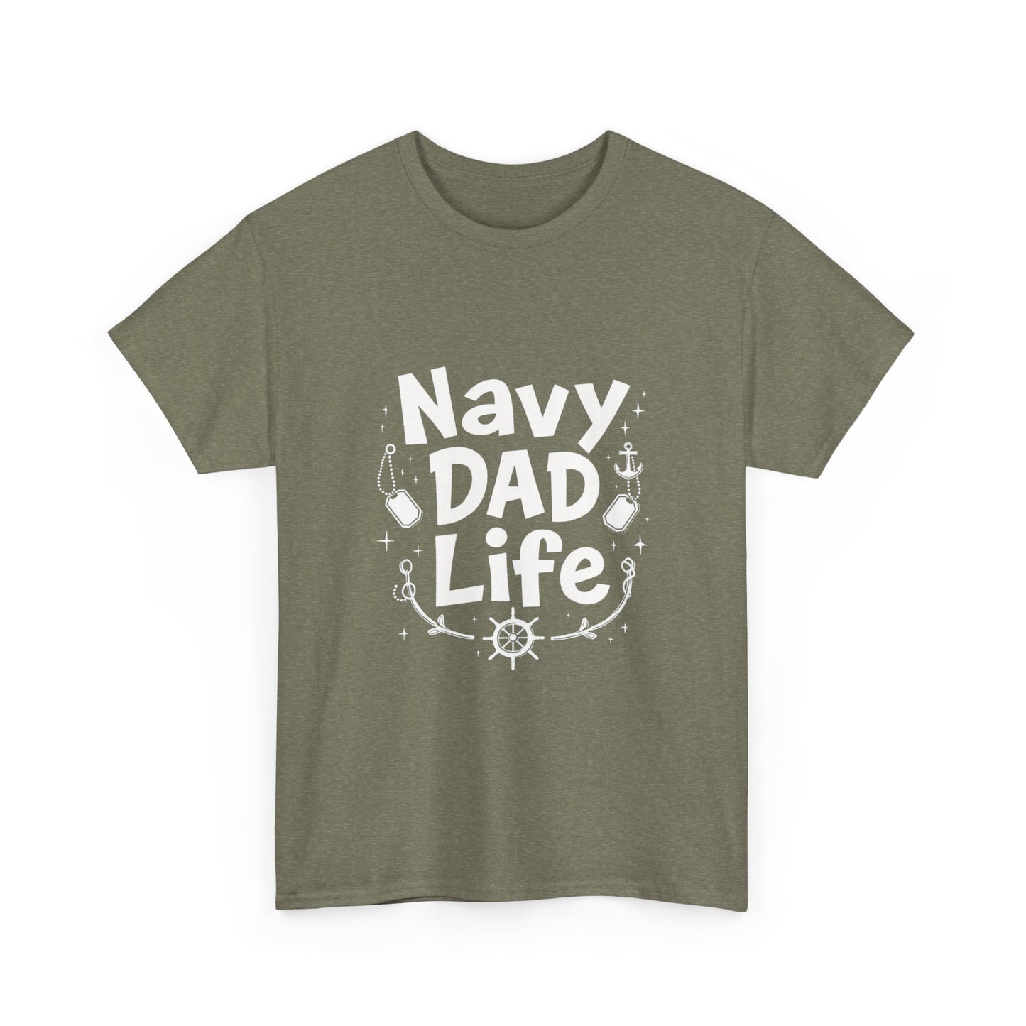 Navy Dad Life Tee, Unisex Heavy Cotton Shirt for Navy Fathers, Perfect Gift for Dad, Nautical Humor, Father's Day Gift