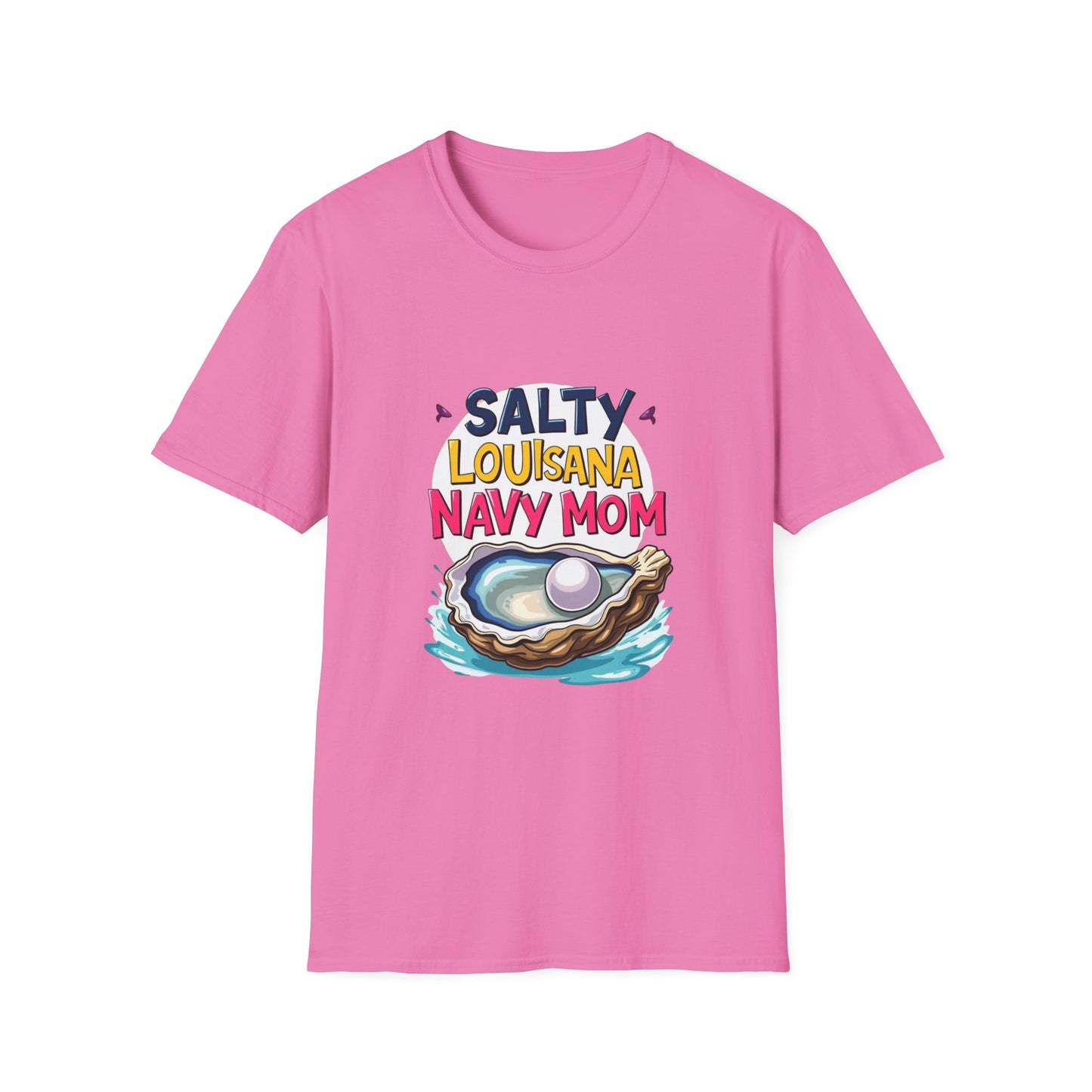 Salty Louisiana Navy Mom T-Shirt | Gift for Navy Families, Love, and Support, Standout Style for Moms