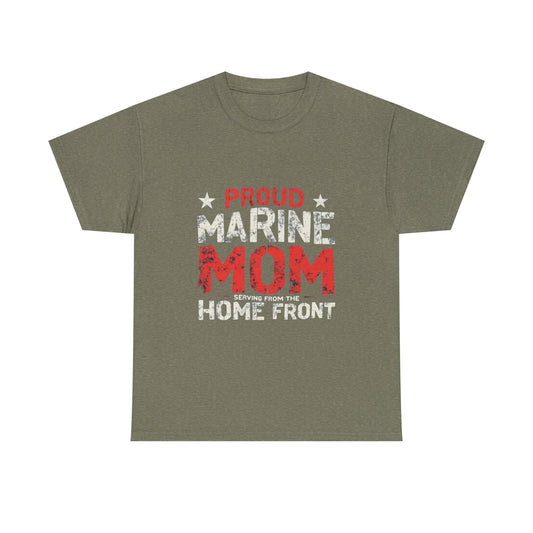 Proud Marine Mom Tee, Unisex Cotton T-Shirt, Gift for Military Moms, Support Our Troops Apparel, Patriotic Shirt, Home Front Pride