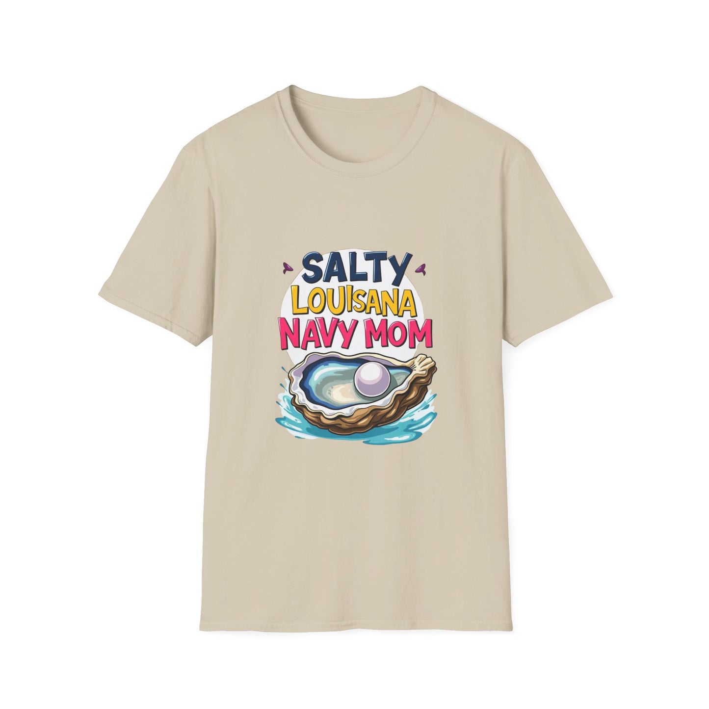 Salty Louisiana Navy Mom T-Shirt | Gift for Navy Families, Love, and Support, Standout Style for Moms