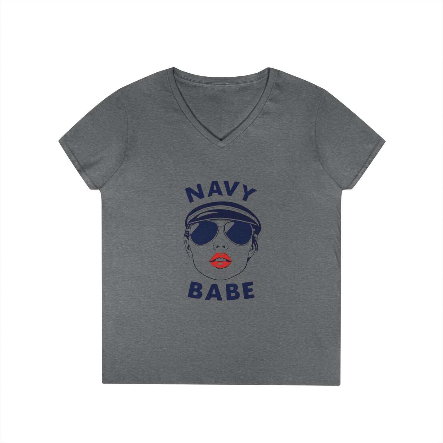 Navy Babe V-Neck T-Shirt | Nautical Style Tee, Summer Fashion, Gift for Sailors, Beach Vibe Top, Casual Outfit