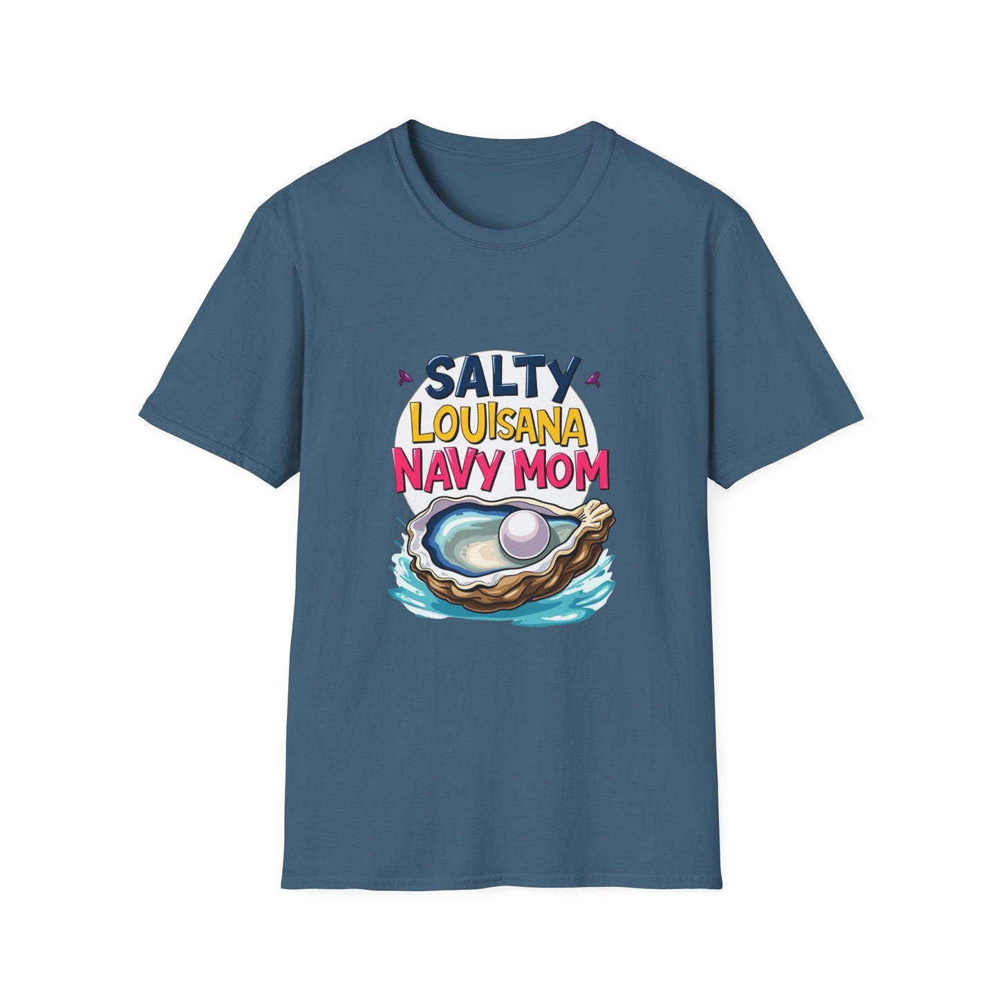 Salty Louisiana Navy Mom T-Shirt | Gift for Navy Families, Love, and Support, Standout Style for Moms