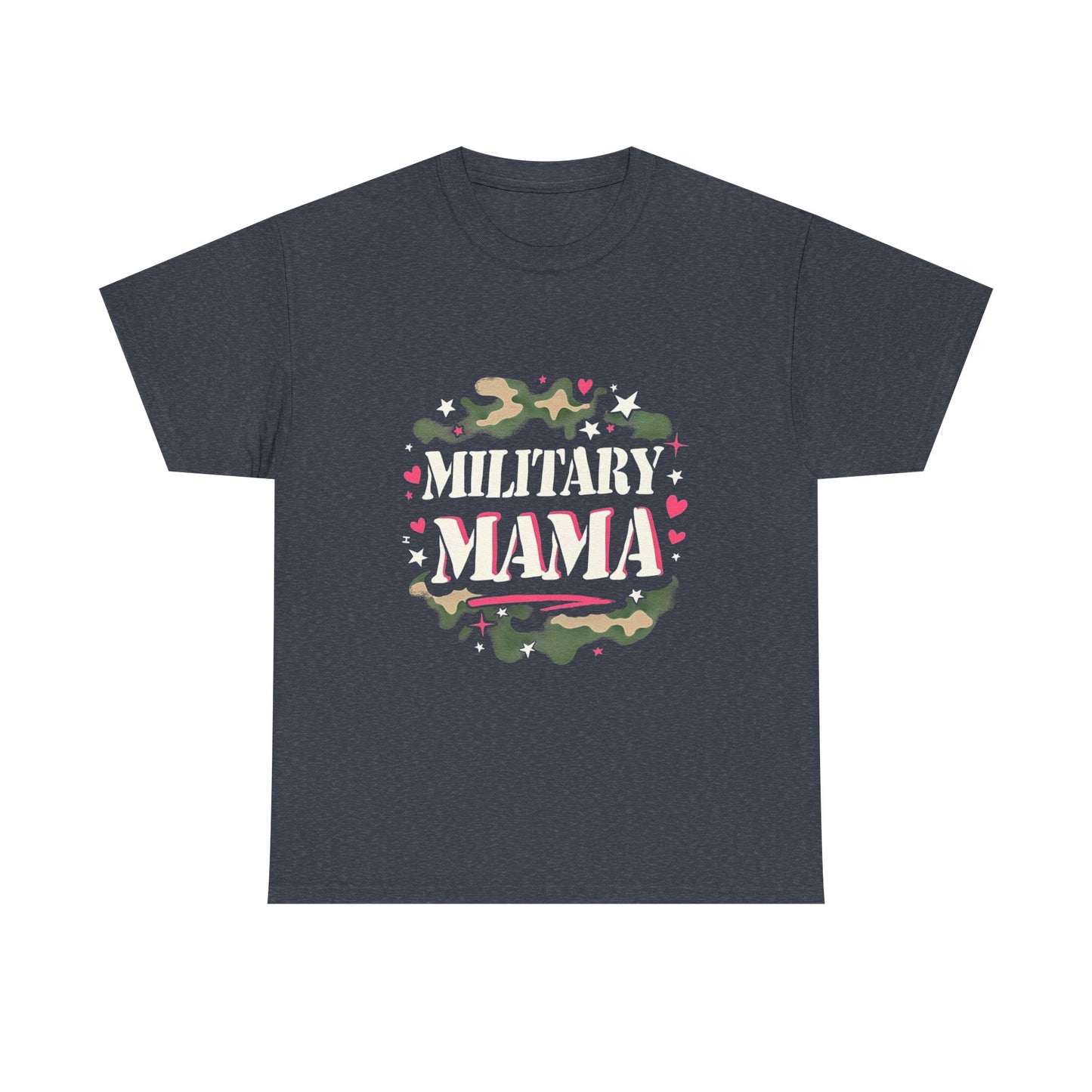 Military Mama Love Unisex Heavy Cotton Tee, Cute Mom Shirt, Mother's Day Gift, Casual Fashion Tee, Family Matching Outfit