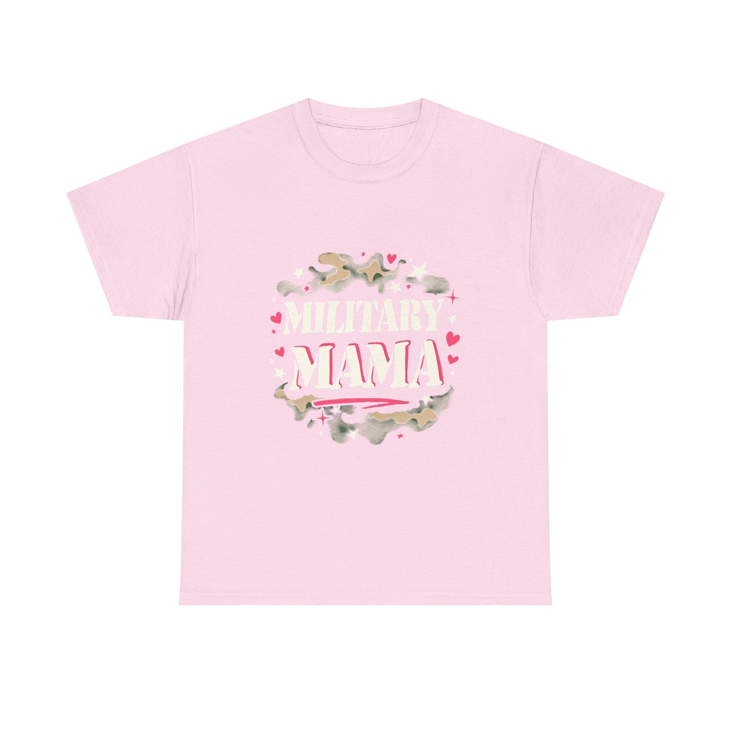 Military Mama Love Unisex Heavy Cotton Tee, Cute Mom Shirt, Mother's Day Gift, Casual Fashion Tee, Family Matching Outfit