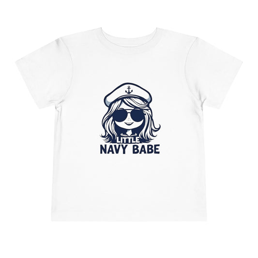 Little Navy Babe Toddler Tee - Cute Little Nautical Shirt, Kids Summer Clothes, Baby Shower Gift, Nautical Theme Outfits, Beach Wear, Navy Sister, Navy Daughter