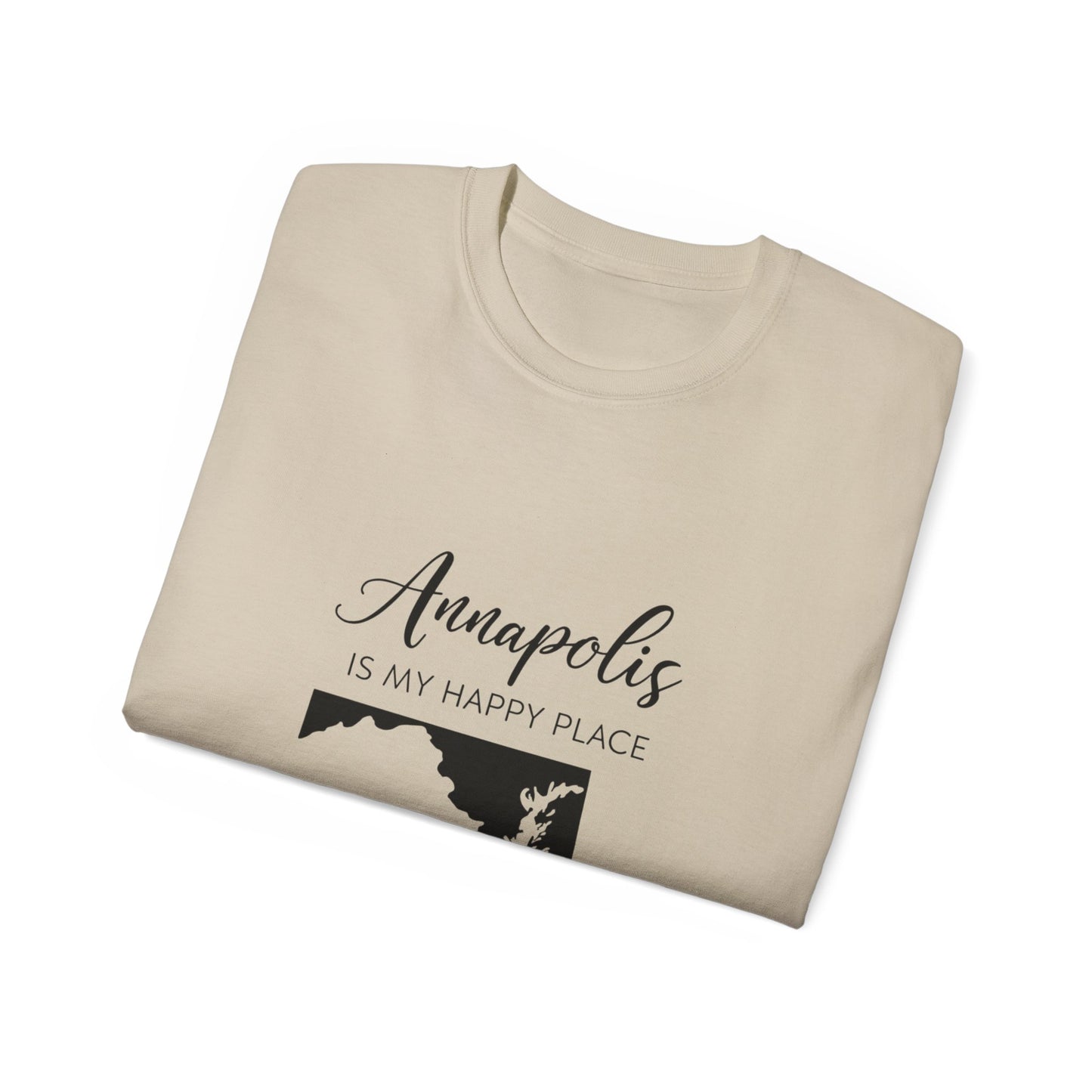 Annapolis Is My Happy Place Unisex Ultra Cotton Tee, Casual T-Shirt, Travel Shirt, Gift for Travelers, Happy Place Shirt