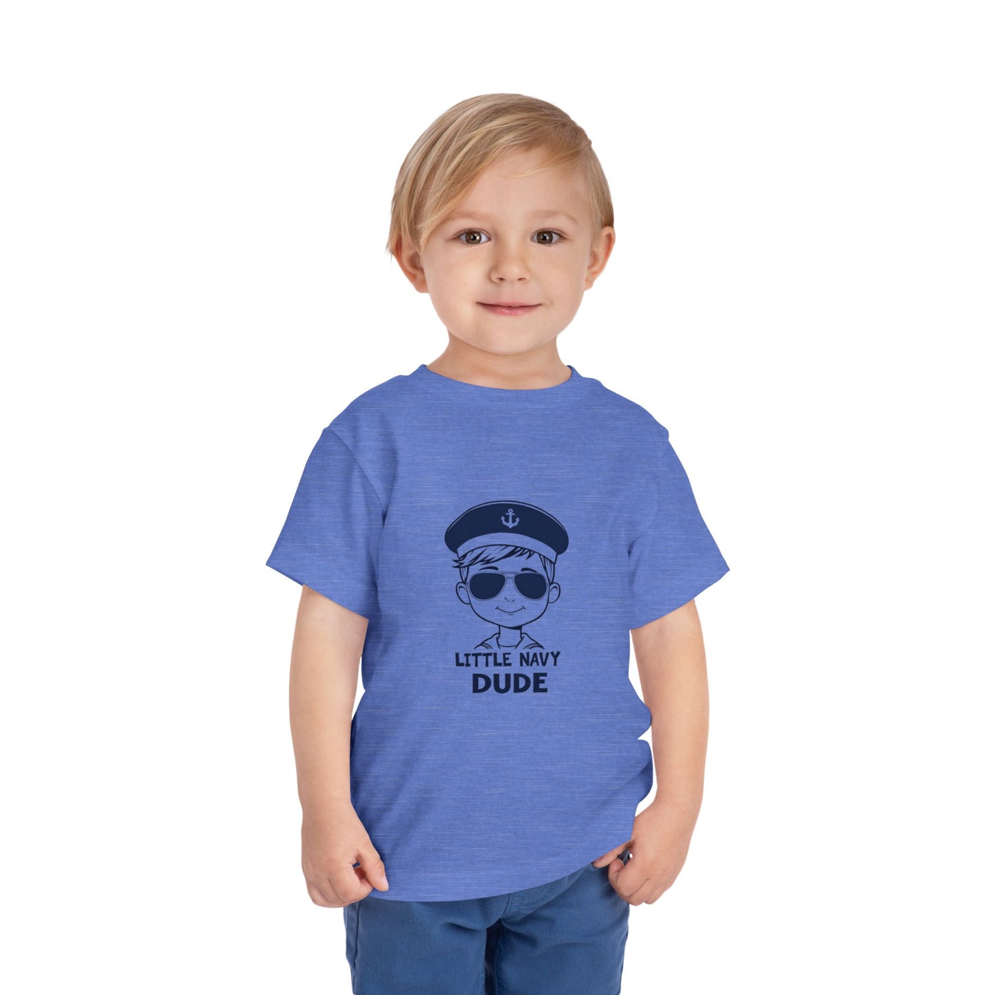 Navy Dude Adorable Toddler Short Sleeve Tee | Little Navy Dude Shirt, Kids' Nautical Tee, Summer Outfit, Boys' Graphic Tee, Gift for Sea Lovers