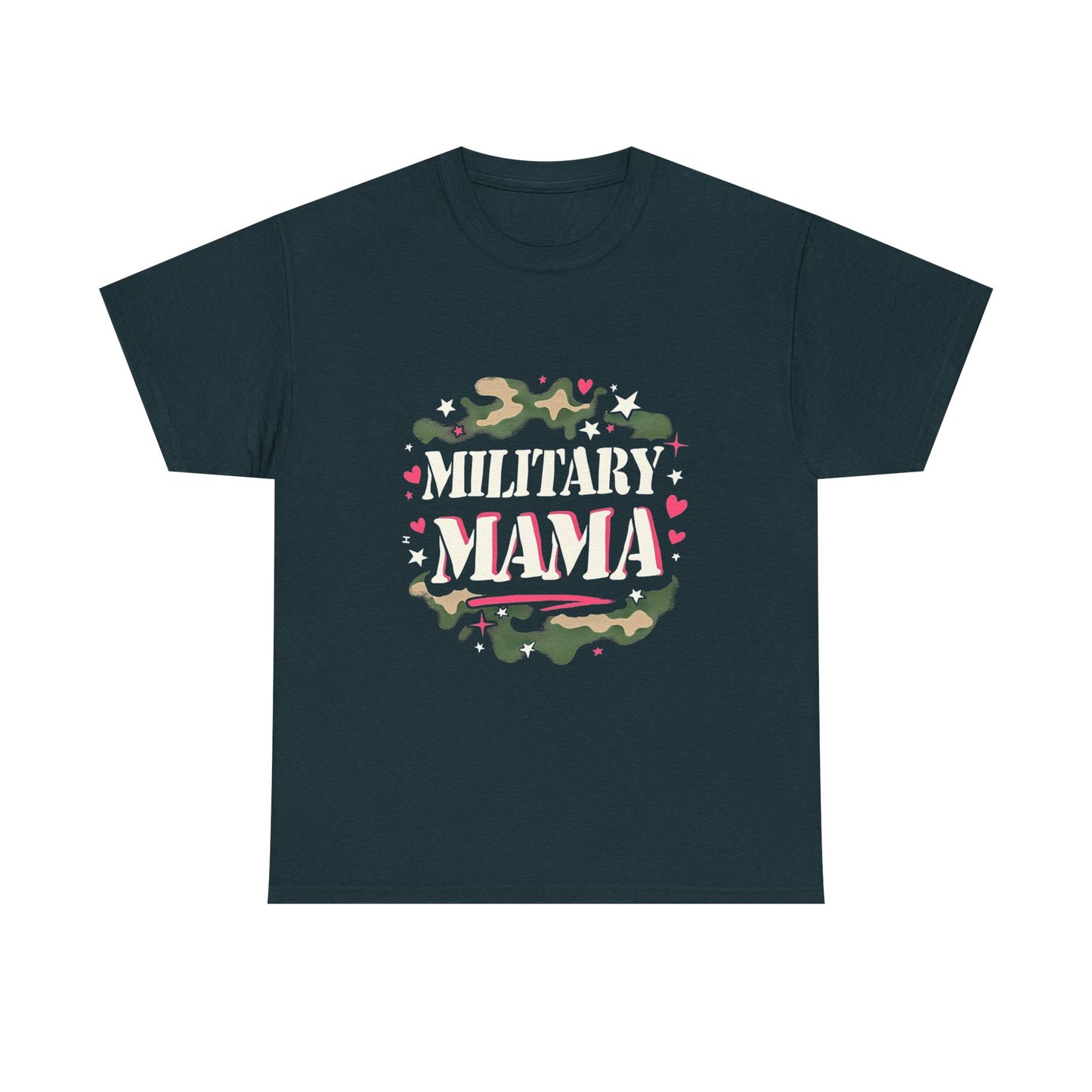 Military Mama Love Unisex Heavy Cotton Tee, Cute Mom Shirt, Mother's Day Gift, Casual Fashion Tee, Family Matching Outfit