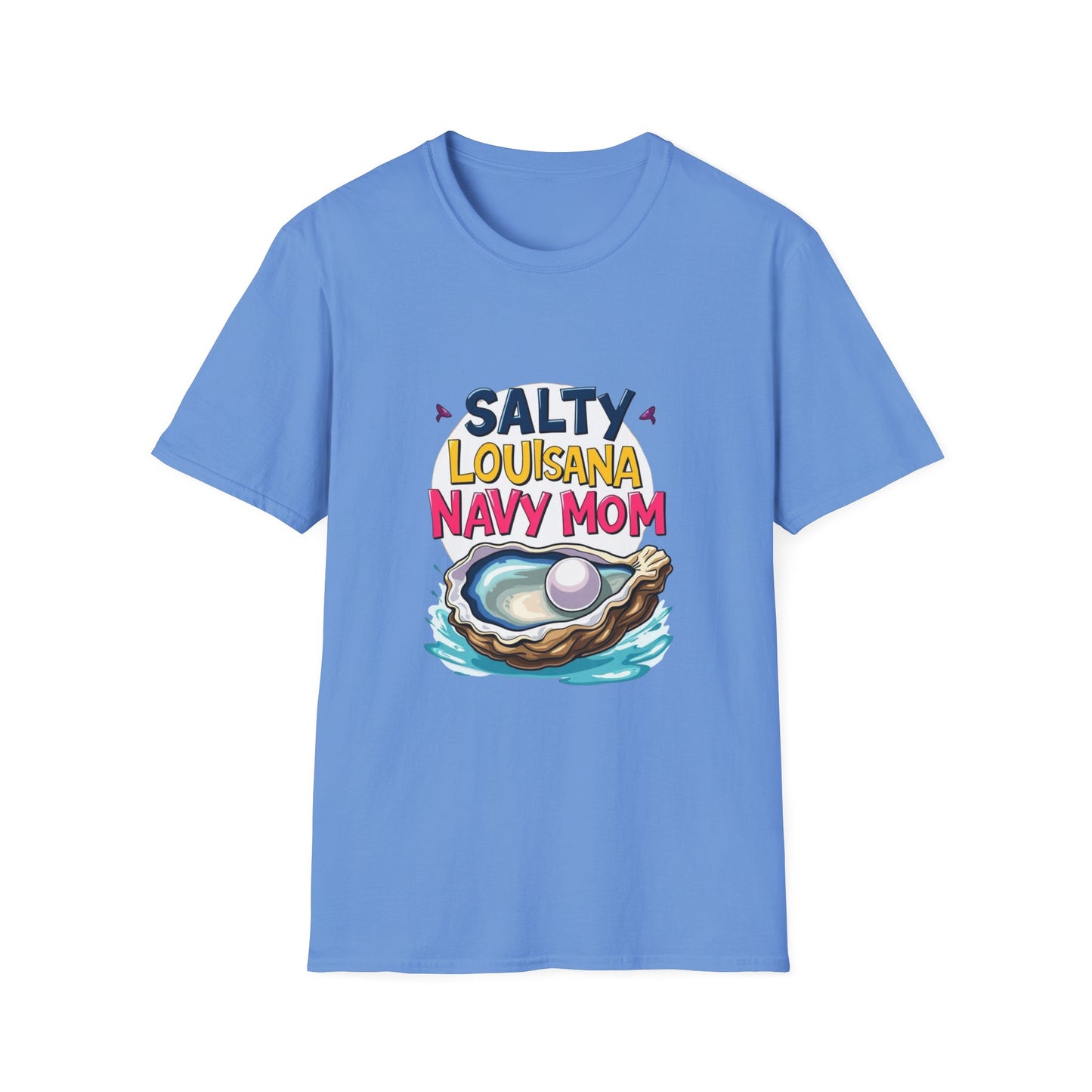 Salty Louisiana Navy Mom T-Shirt | Gift for Navy Families, Love, and Support, Standout Style for Moms