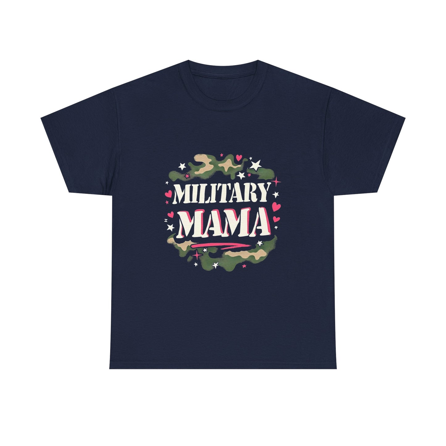 Military Mama Love Unisex Heavy Cotton Tee, Cute Mom Shirt, Mother's Day Gift, Casual Fashion Tee, Family Matching Outfit