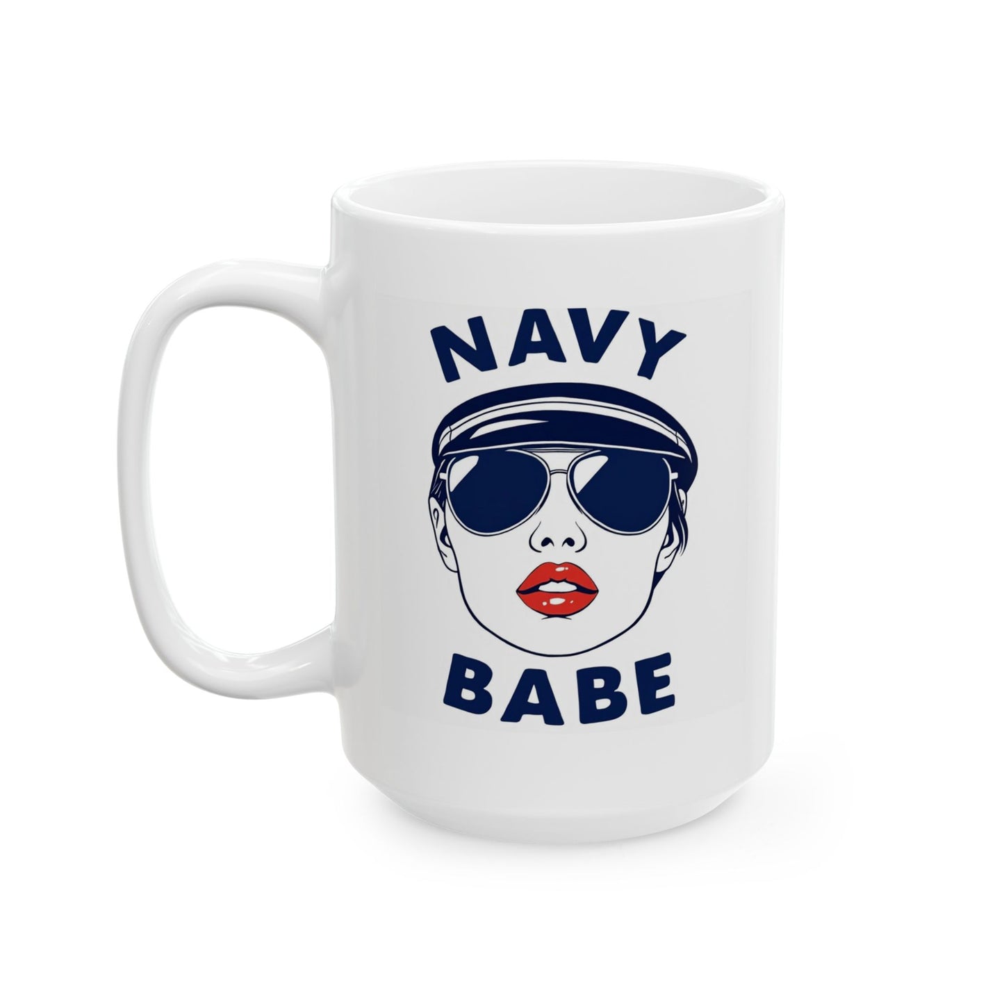 Navy Babe Ceramic Mug with Funny Design, Perfect Gift for Coffee Lovers, Birthday, Holiday, Everyday Use, Unique Home Decor, Dog Lover Mug