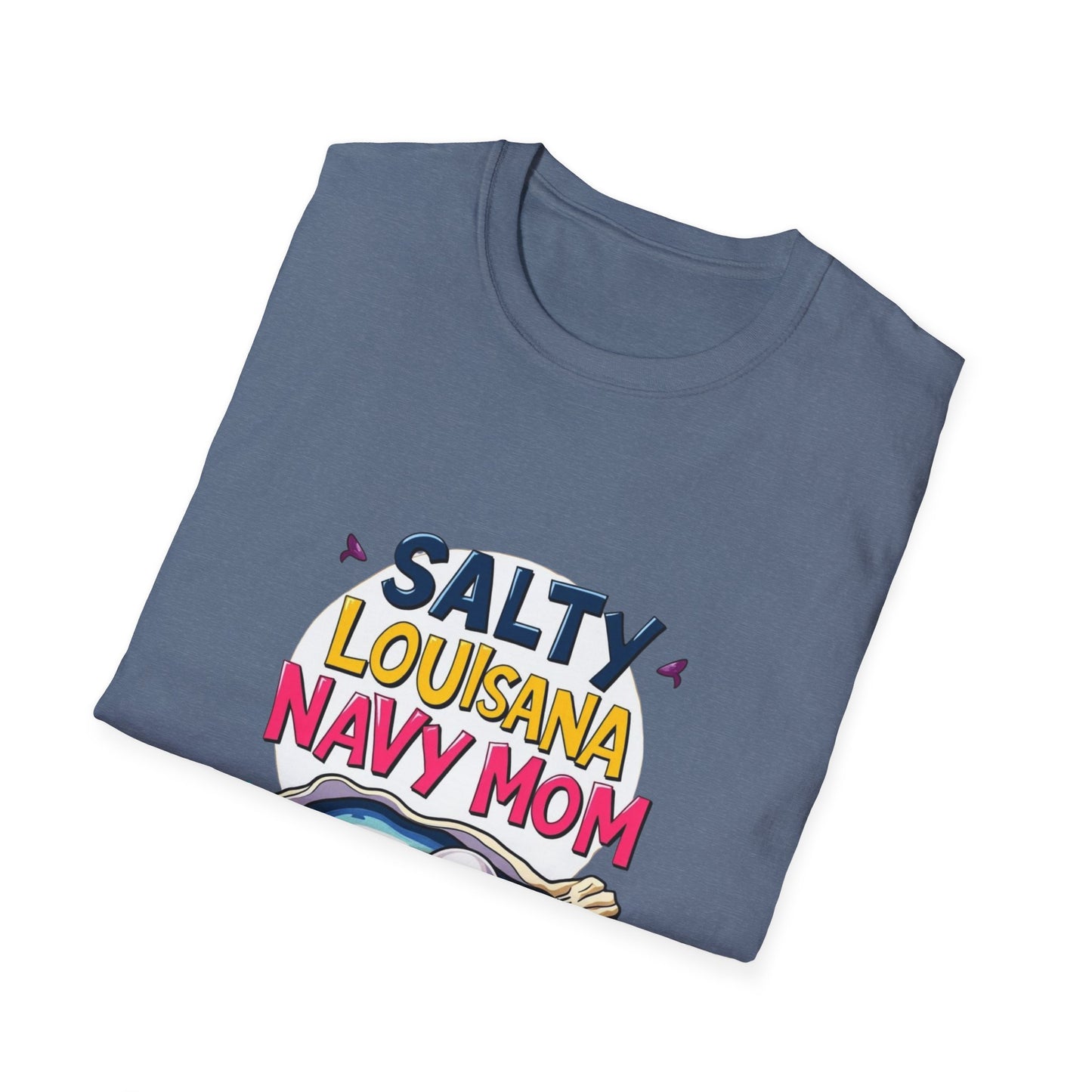 Salty Louisiana Navy Mom T-Shirt | Gift for Navy Families, Love, and Support, Standout Style for Moms