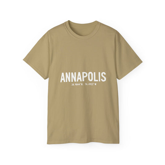Annapolis Coordinates Unisex Ultra Cotton Tee, Casual Statement Tee, Gift for Travelers, Adventure Shirt, Vintage Style T-shirt