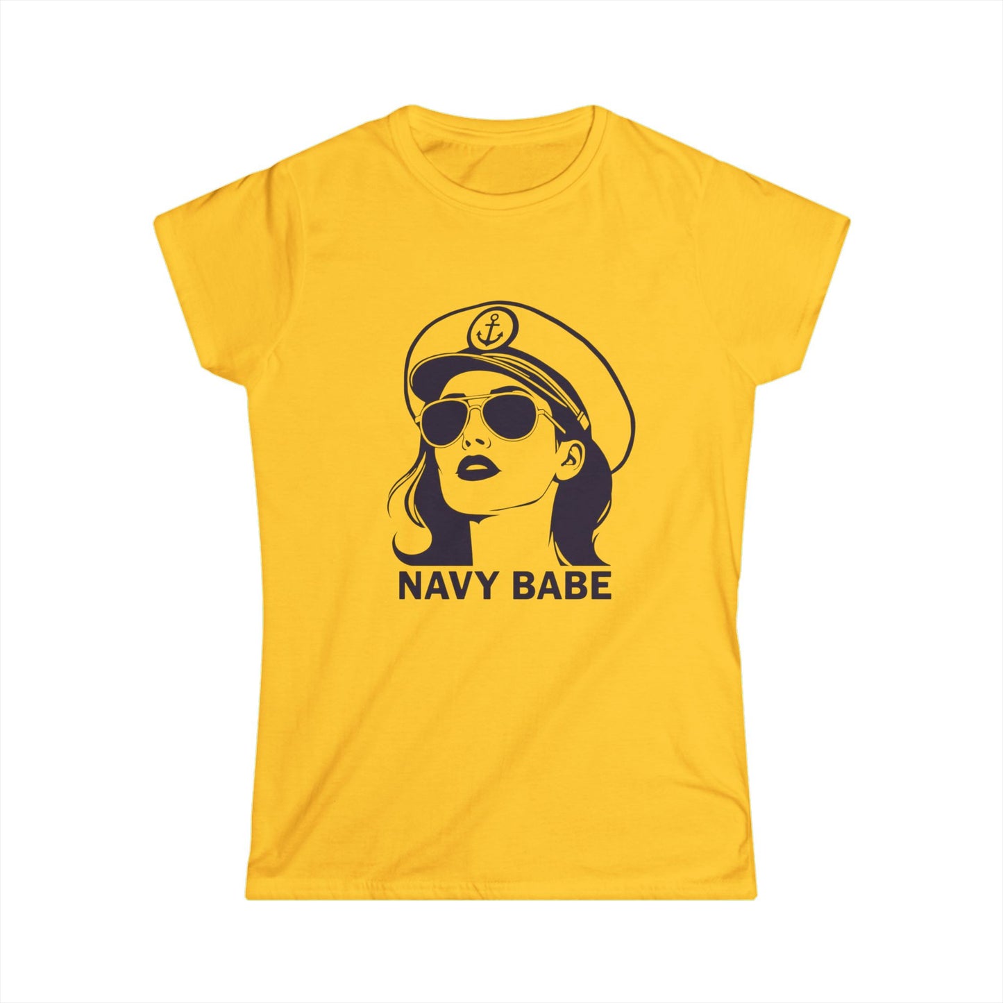 Navy Babe Softstyle Tee, Gifts for Navy Wives, Navy Girlfriends, Nautical T-Shirt, Casual Summer Top, Patriotic Apparel, Maritime Fashion