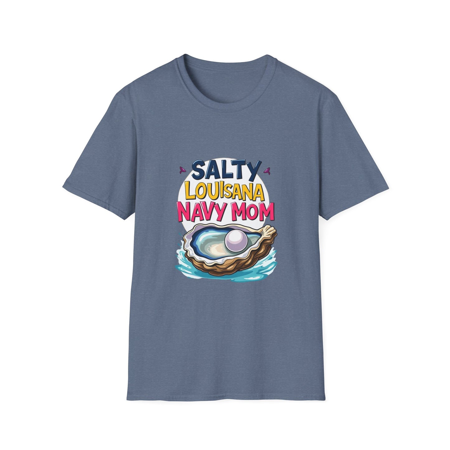 Salty Louisiana Navy Mom T-Shirt | Gift for Navy Families, Love, and Support, Standout Style for Moms