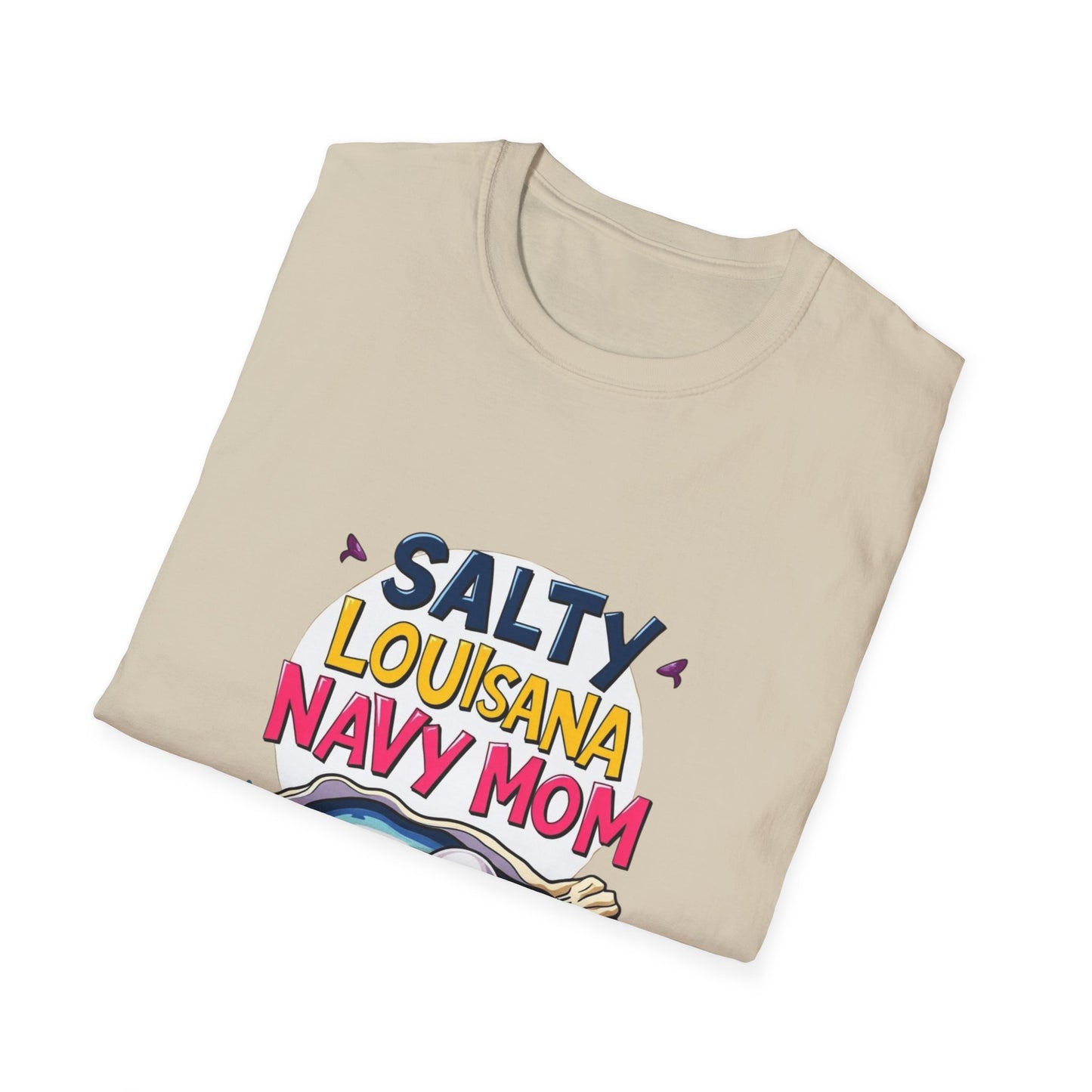 Salty Louisiana Navy Mom T-Shirt | Gift for Navy Families, Love, and Support, Standout Style for Moms