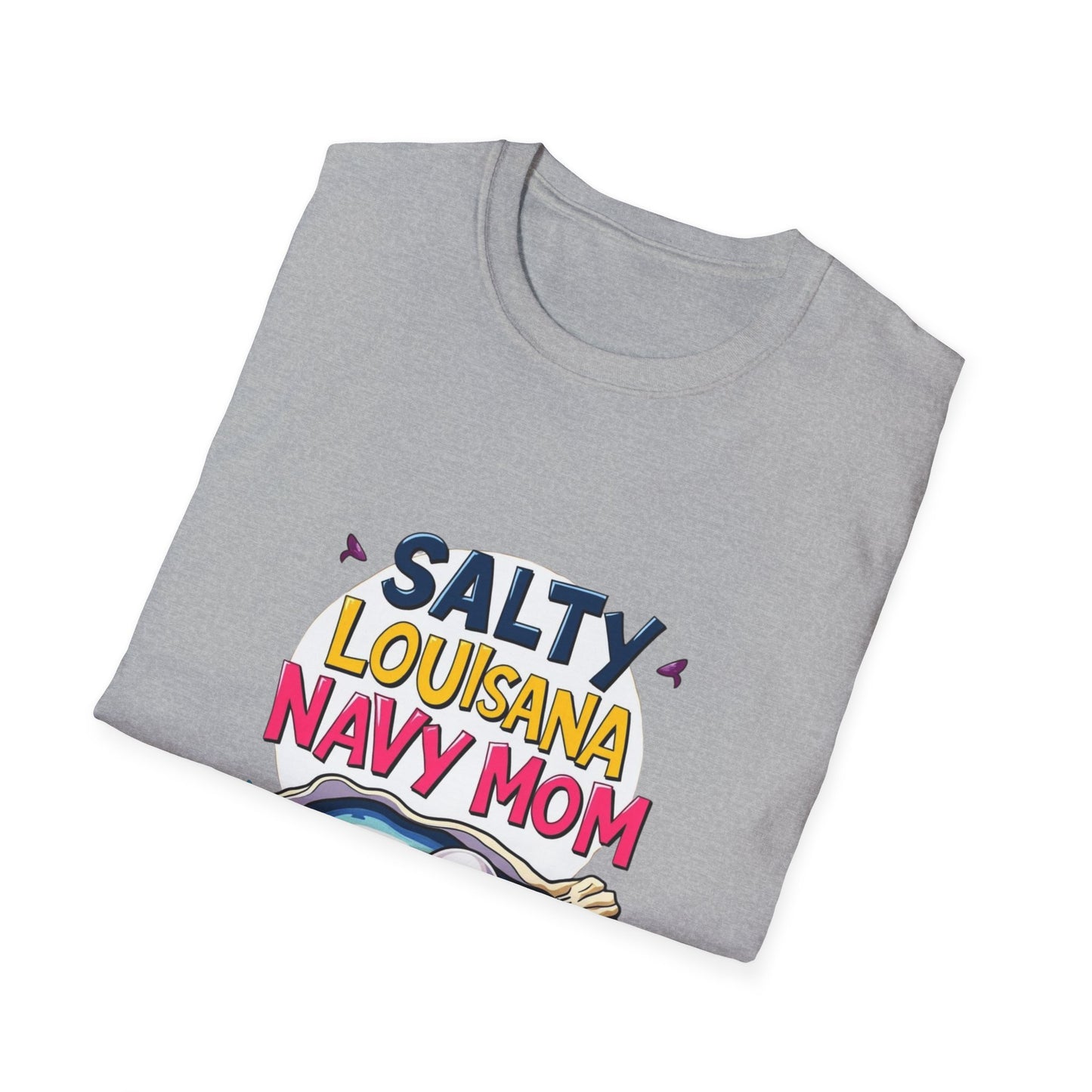 Salty Louisiana Navy Mom T-Shirt | Gift for Navy Families, Love, and Support, Standout Style for Moms