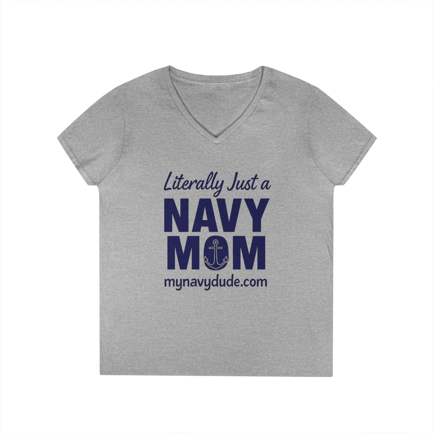Navy Mom V-Neck Tee, Comfy T-Shirt for Navy Moms, Nautical Themed Gift, Supportive Apparel for Celebrations, Mother's Day Gift