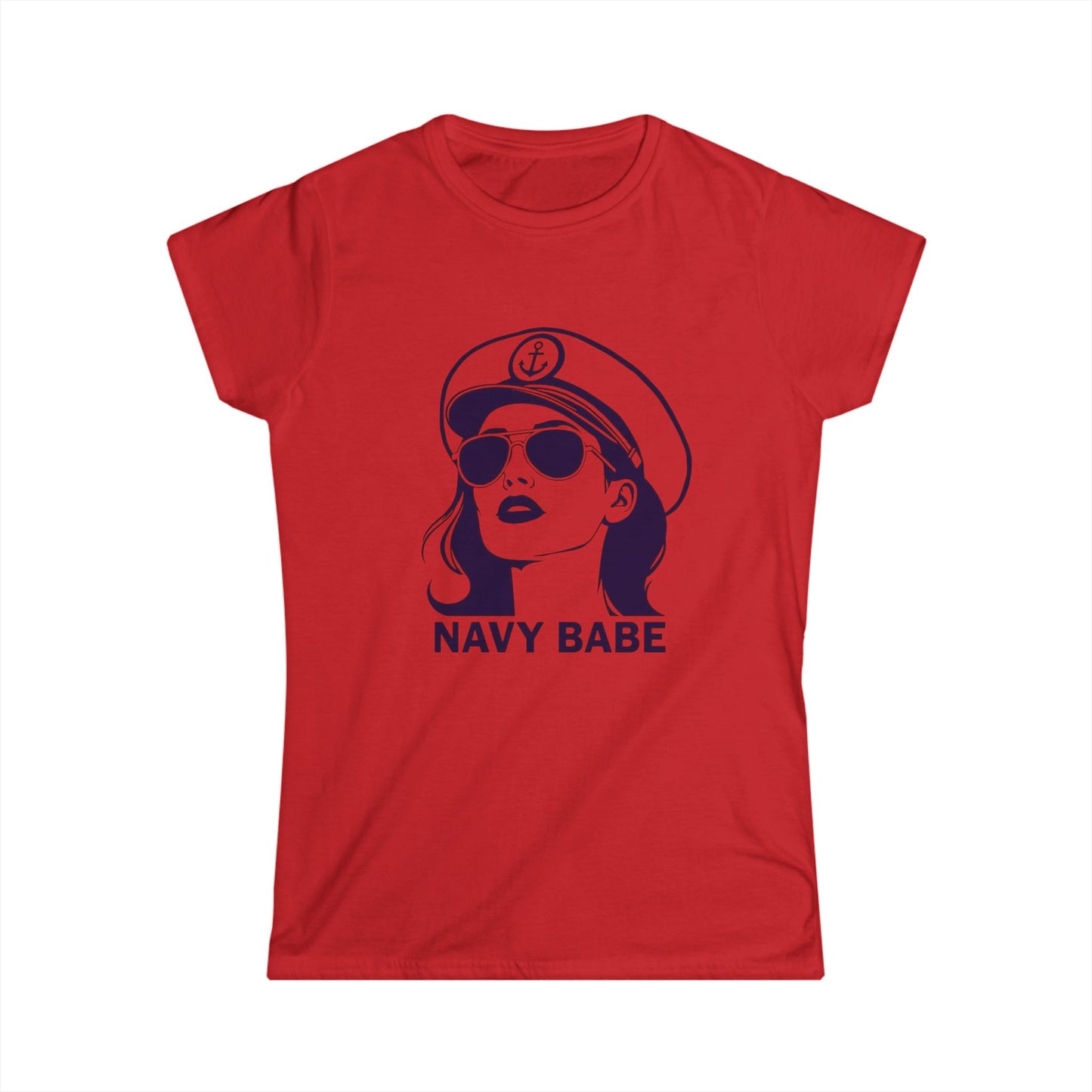 Navy Babe Softstyle Tee, Gifts for Navy Wives, Navy Girlfriends, Nautical T-Shirt, Casual Summer Top, Patriotic Apparel, Maritime Fashion