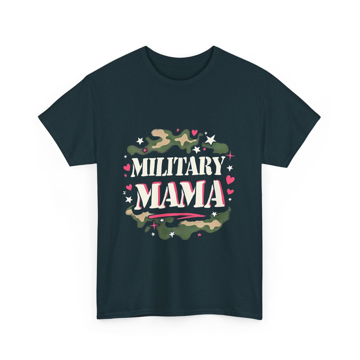 Military Mama Love Unisex Heavy Cotton Tee, Cute Mom Shirt, Mother's Day Gift, Casual Fashion Tee, Family Matching Outfit