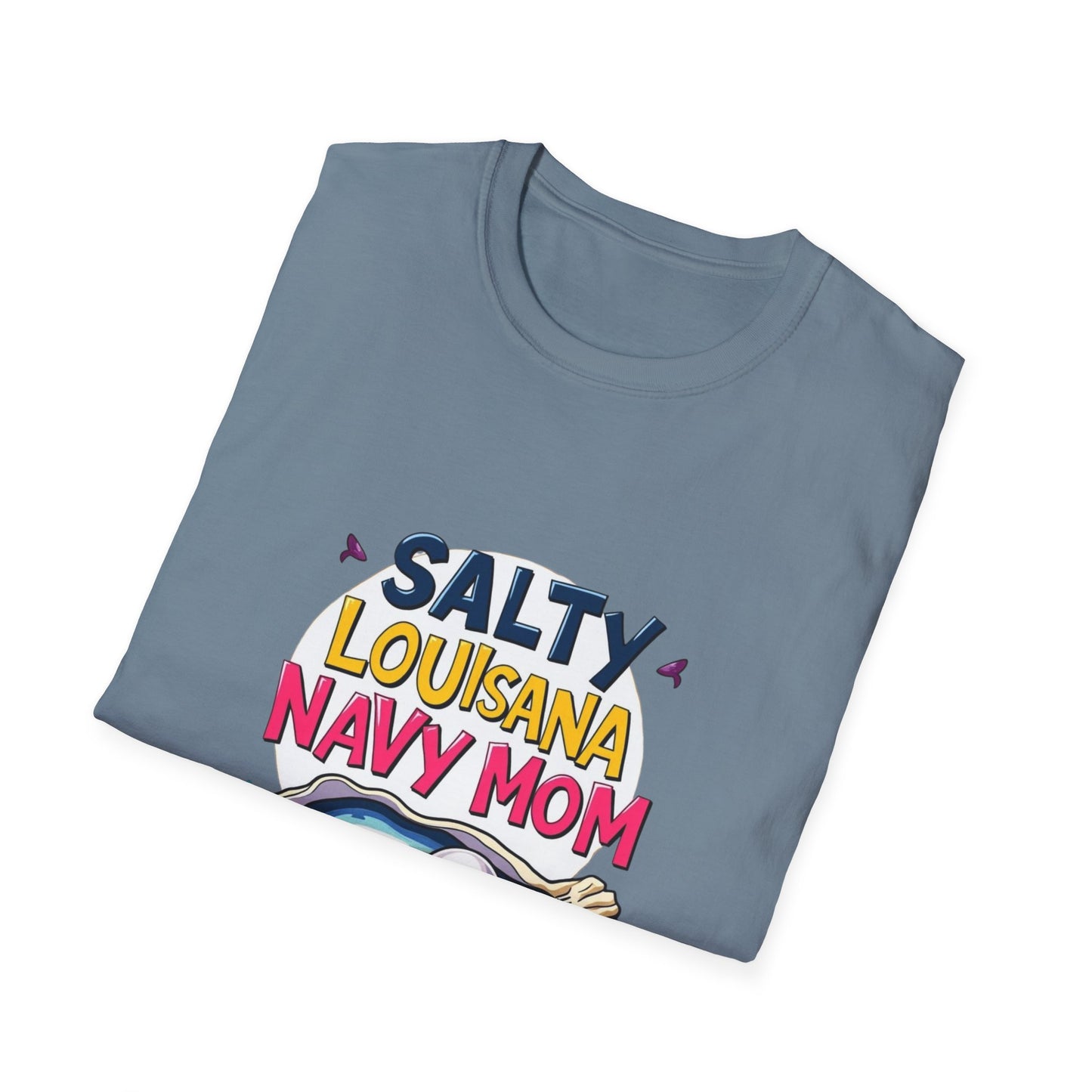 Salty Louisiana Navy Mom T-Shirt | Gift for Navy Families, Love, and Support, Standout Style for Moms