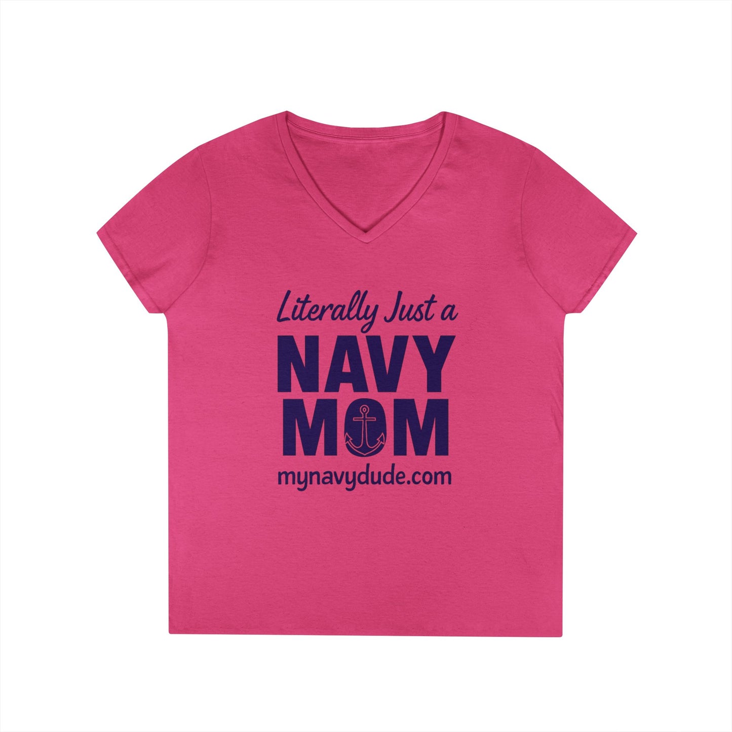 Navy Mom V-Neck Tee, Comfy T-Shirt for Navy Moms, Nautical Themed Gift, Supportive Apparel for Celebrations, Mother's Day Gift
