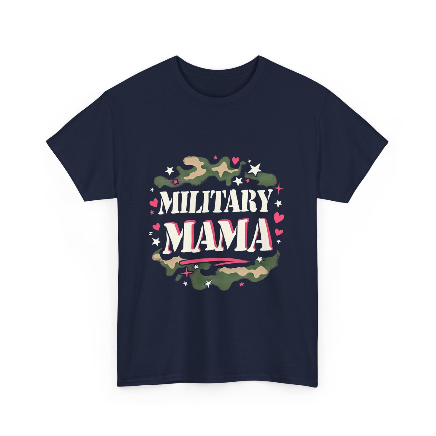 Military Mama Love Unisex Heavy Cotton Tee, Cute Mom Shirt, Mother's Day Gift, Casual Fashion Tee, Family Matching Outfit