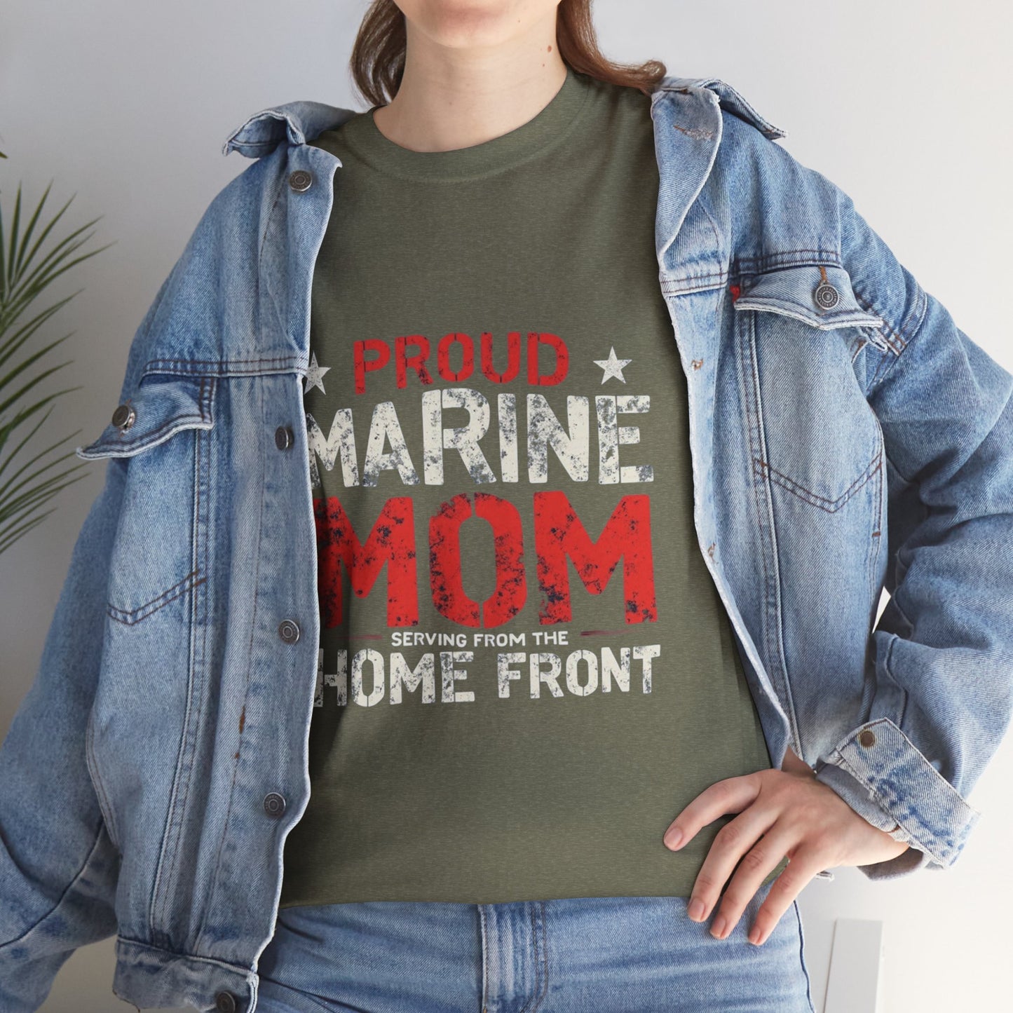 Proud Marine Mom Tee, Unisex Cotton T-Shirt, Gift for Military Moms, Support Our Troops Apparel, Patriotic Shirt, Home Front Pride
