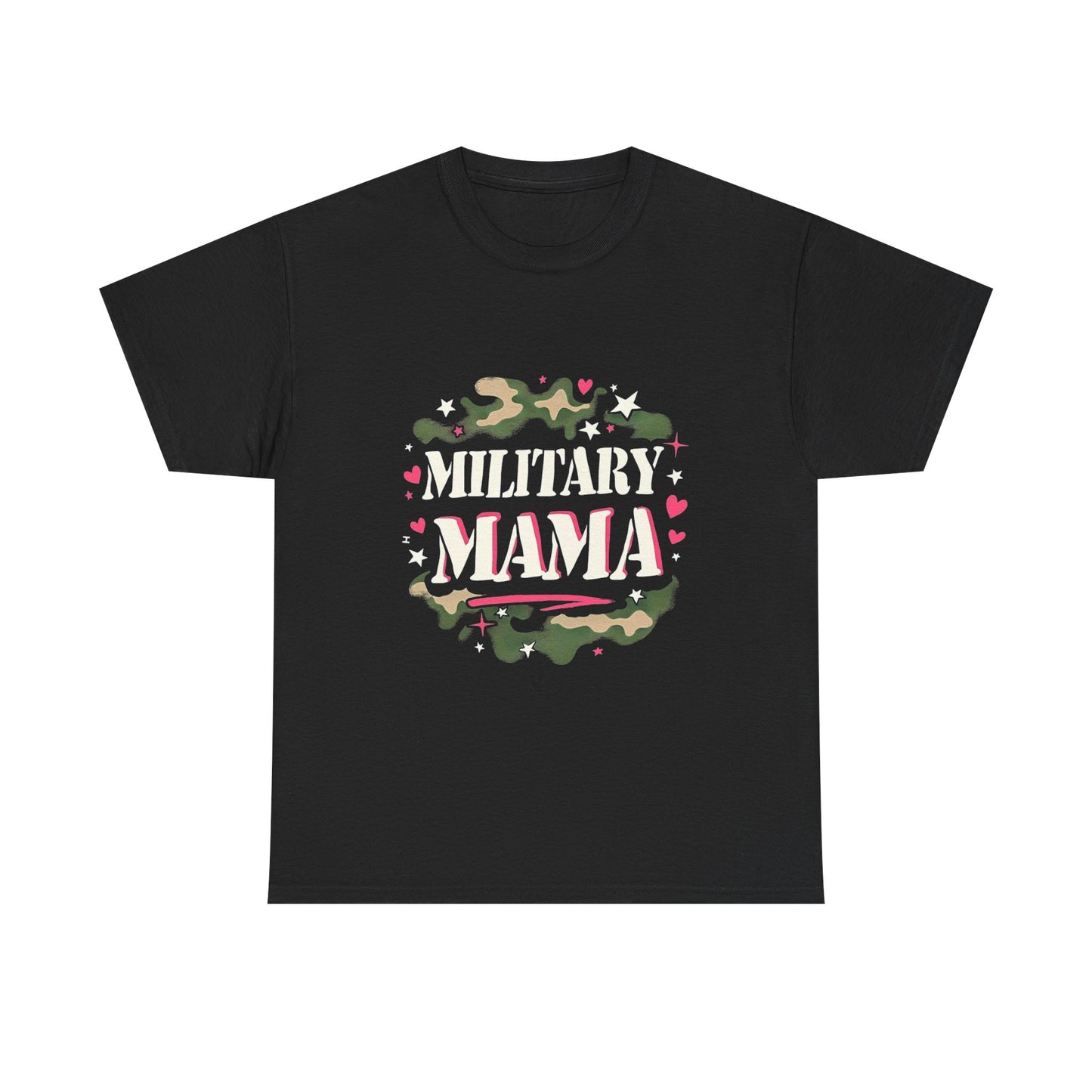 Military Mama Love Unisex Heavy Cotton Tee, Cute Mom Shirt, Mother's Day Gift, Casual Fashion Tee, Family Matching Outfit