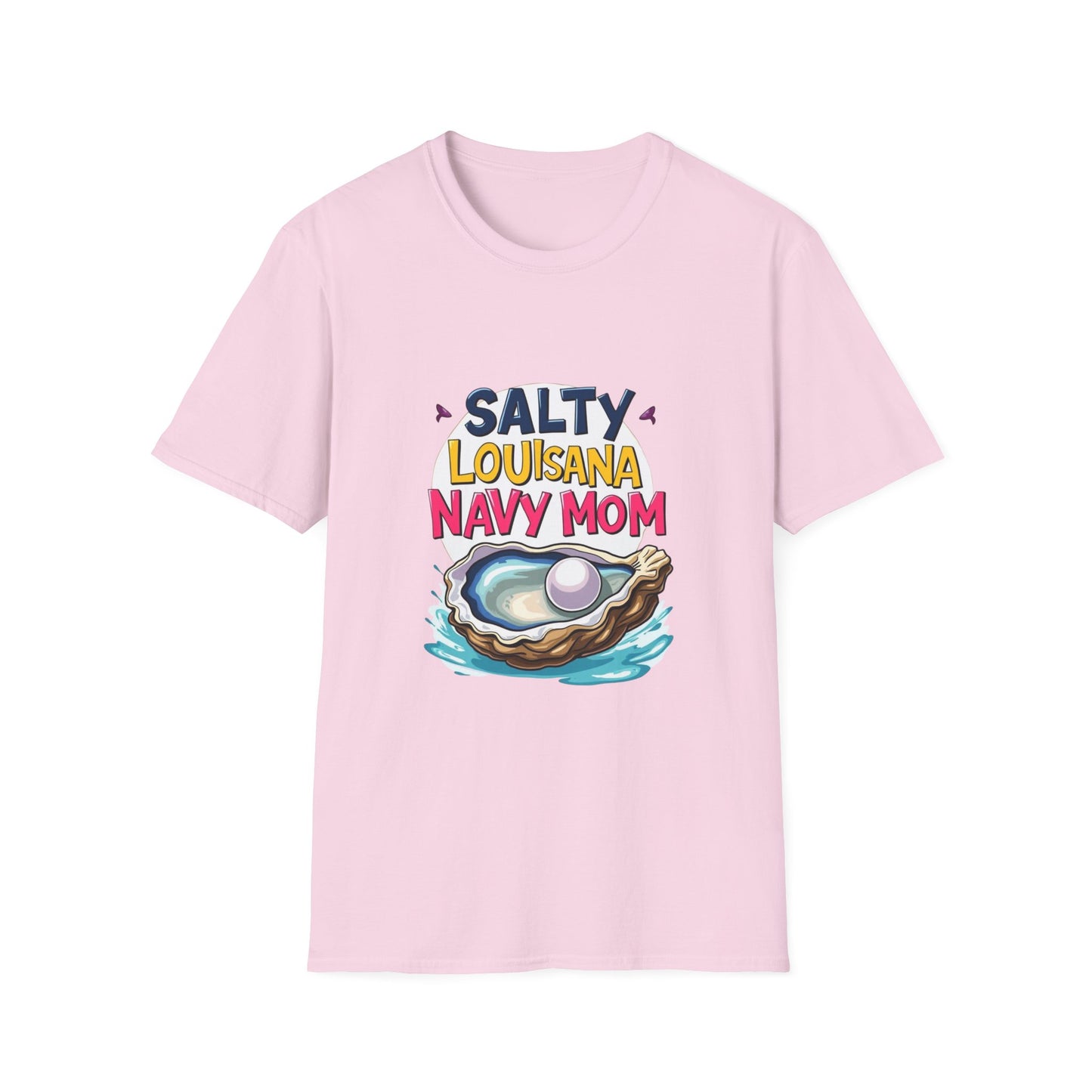 Salty Louisiana Navy Mom T-Shirt | Gift for Navy Families, Love, and Support, Standout Style for Moms