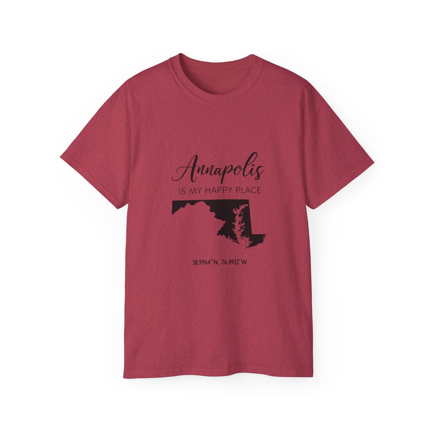 Annapolis Is My Happy Place Unisex Ultra Cotton Tee, Casual T-Shirt, Travel Shirt, Gift for Travelers, Happy Place Shirt