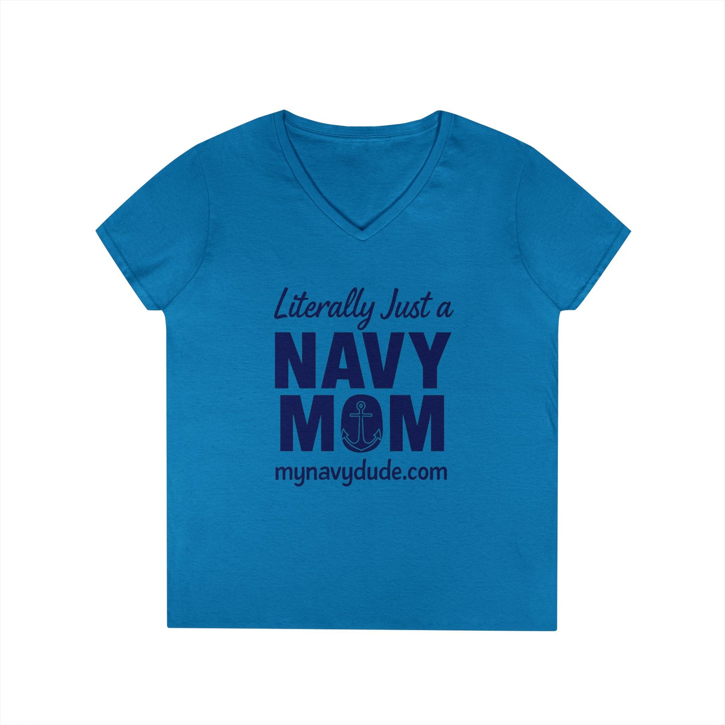 Navy Mom V-Neck Tee, Comfy T-Shirt for Navy Moms, Nautical Themed Gift, Supportive Apparel for Celebrations, Mother's Day Gift