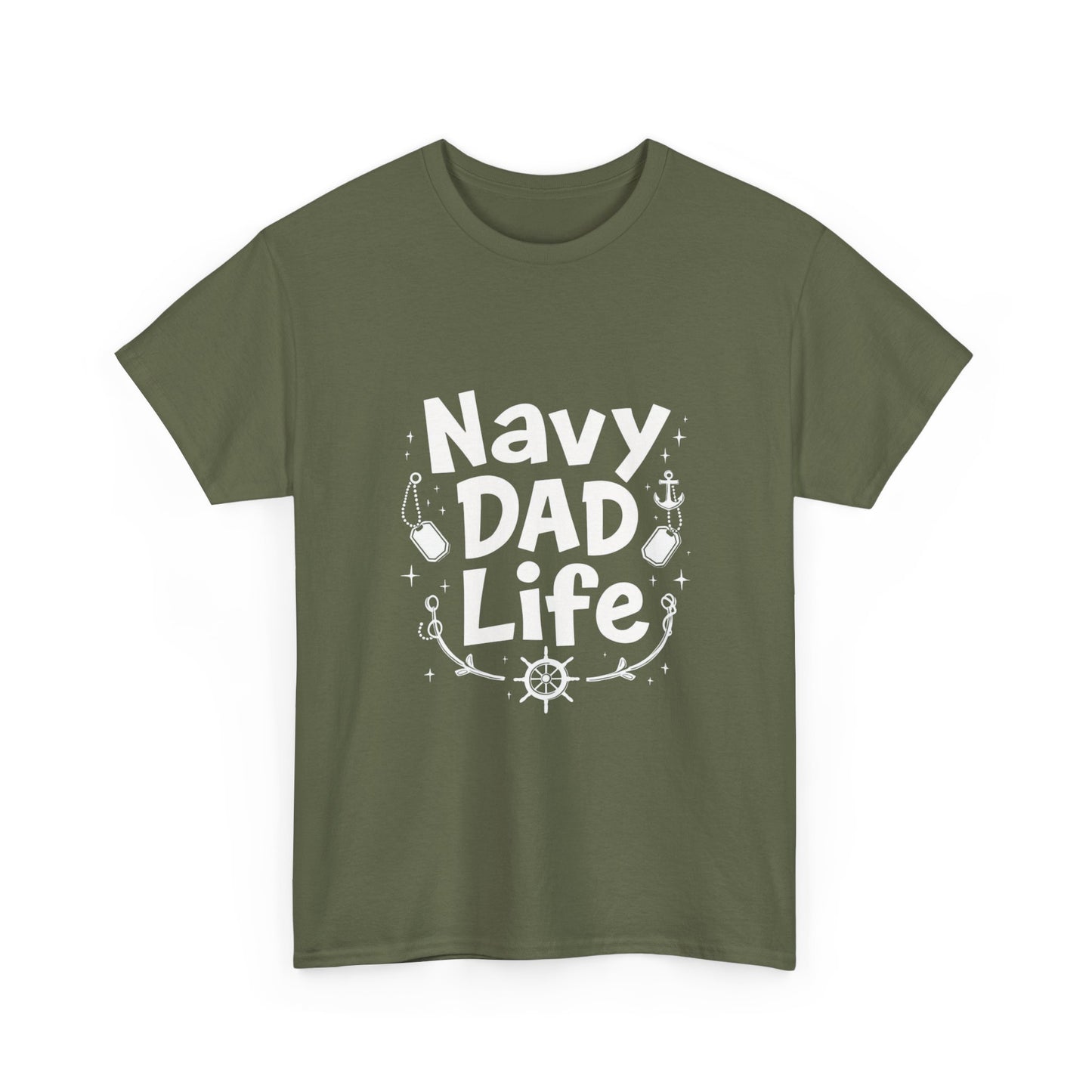 Navy Dad Life Tee, Unisex Heavy Cotton Shirt for Navy Fathers, Perfect Gift for Dad, Nautical Humor, Father's Day Gift