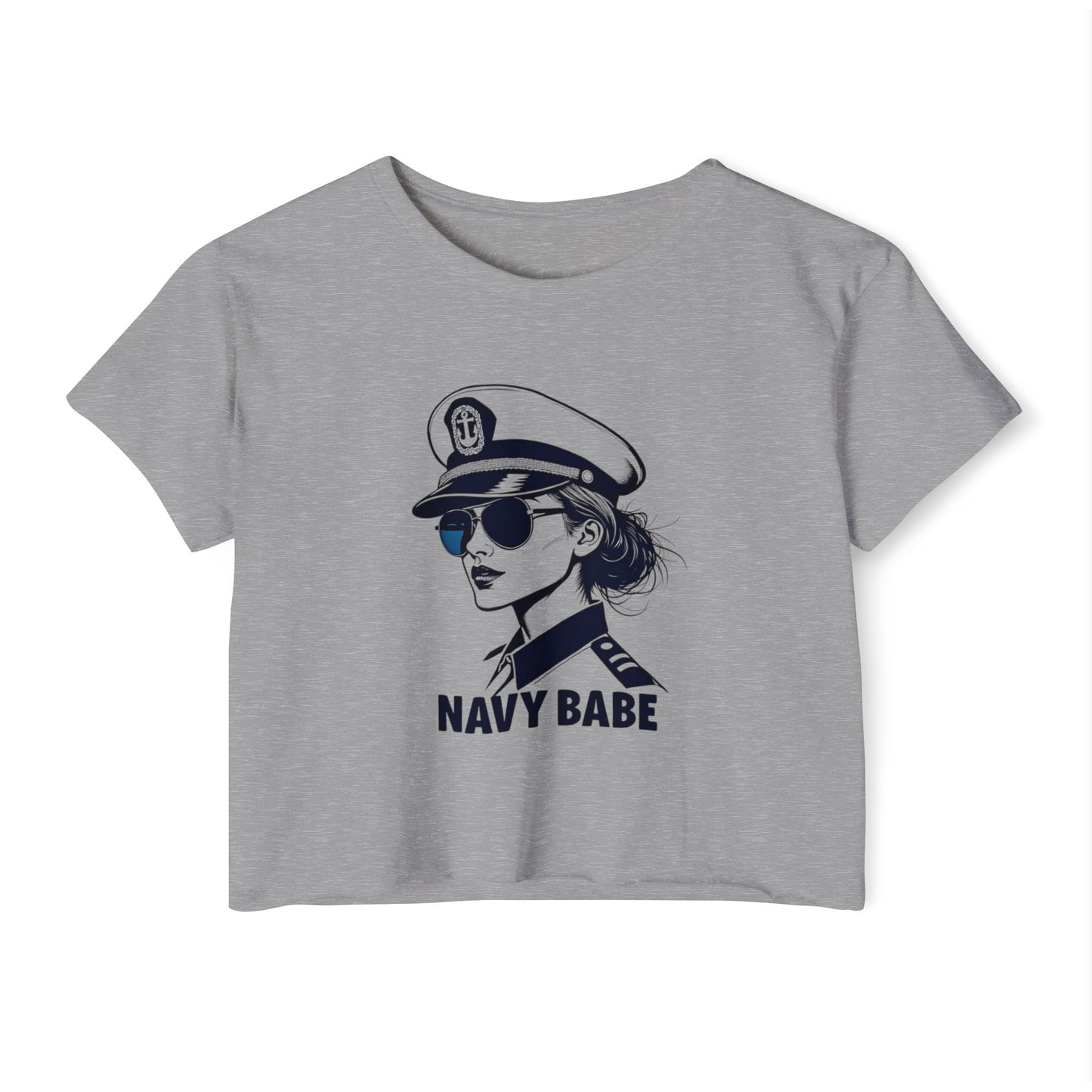 Navy Babe Festival Crop Top, Boho Top, Summer Crop Tee, Gift for Her, Graphic Crop Shirt, Casual Women's Top
