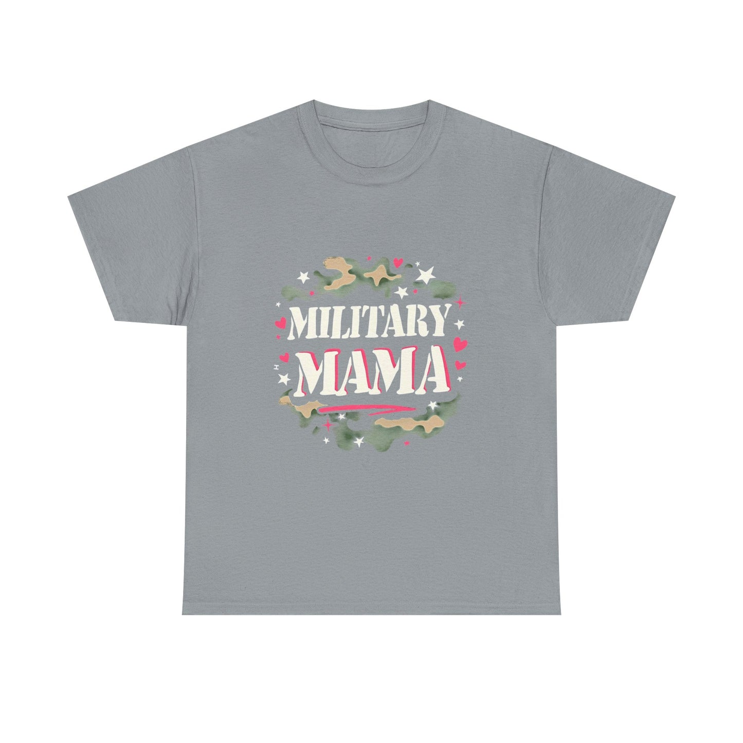 Military Mama Love Unisex Heavy Cotton Tee, Cute Mom Shirt, Mother's Day Gift, Casual Fashion Tee, Family Matching Outfit