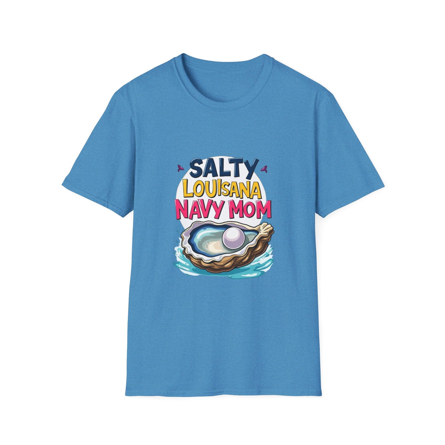 Salty Louisiana Navy Mom T-Shirt | Gift for Navy Families, Love, and Support, Standout Style for Moms