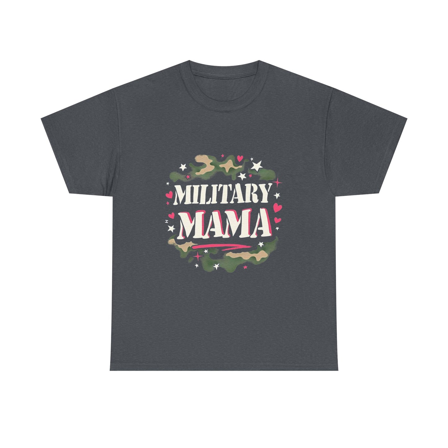 Military Mama Love Unisex Heavy Cotton Tee, Cute Mom Shirt, Mother's Day Gift, Casual Fashion Tee, Family Matching Outfit