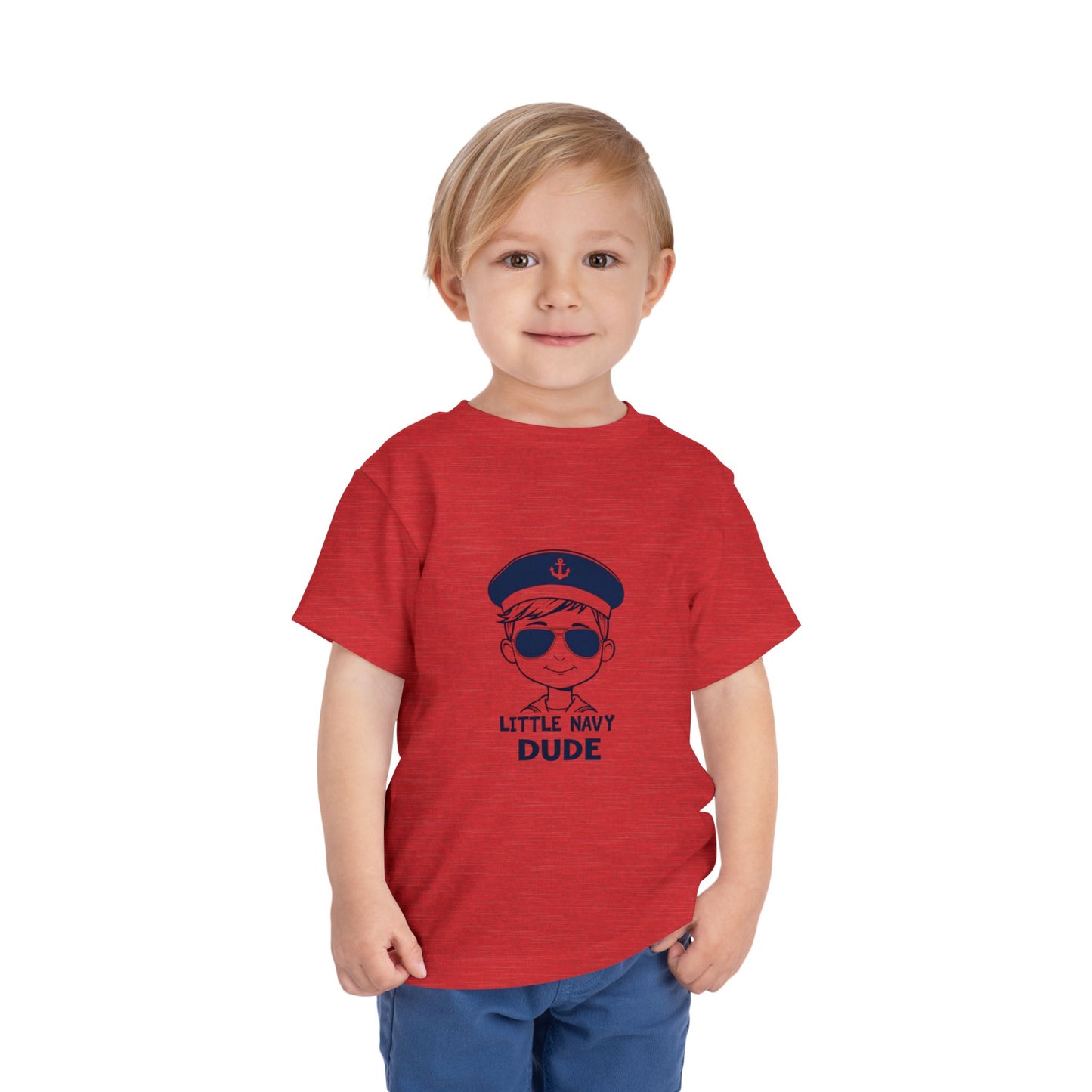 Navy Dude Adorable Toddler Short Sleeve Tee | Little Navy Dude Shirt, Kids' Nautical Tee, Summer Outfit, Boys' Graphic Tee, Gift for Sea Lovers