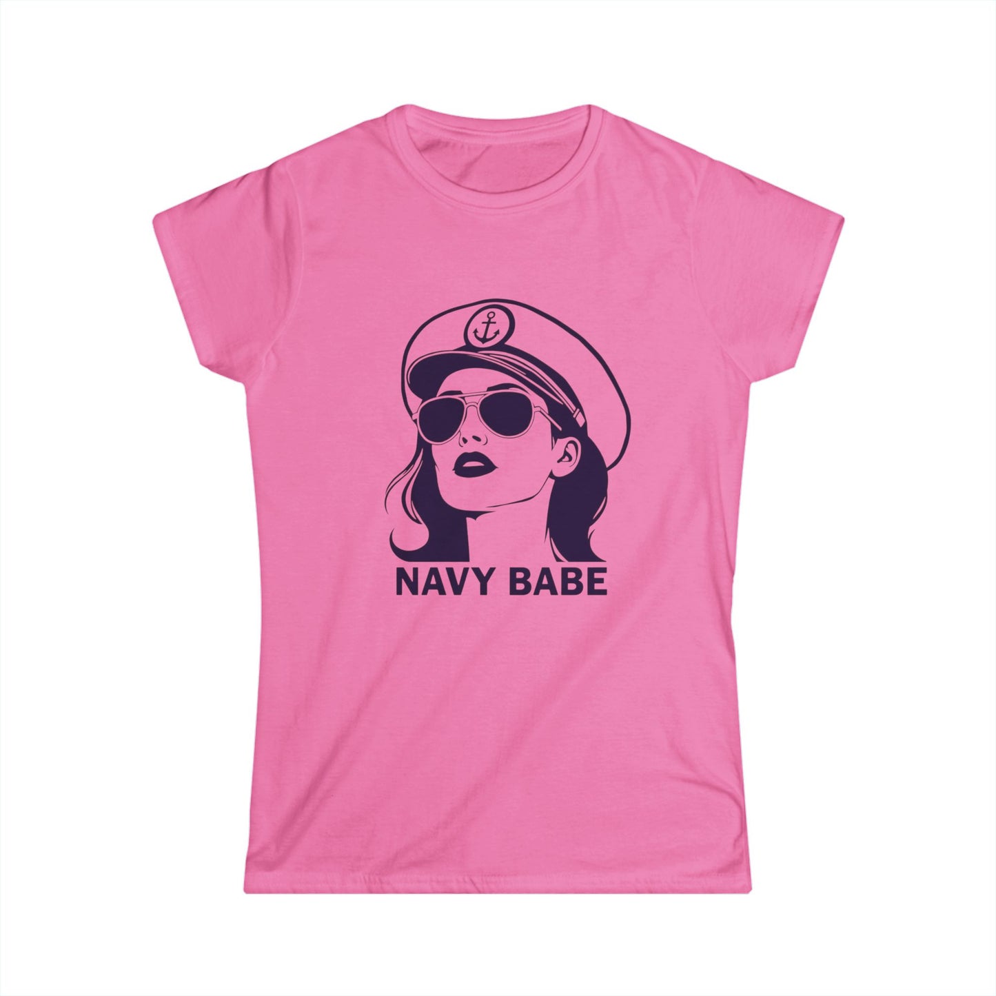 Navy Babe Softstyle Tee, Gifts for Navy Wives, Navy Girlfriends, Nautical T-Shirt, Casual Summer Top, Patriotic Apparel, Maritime Fashion