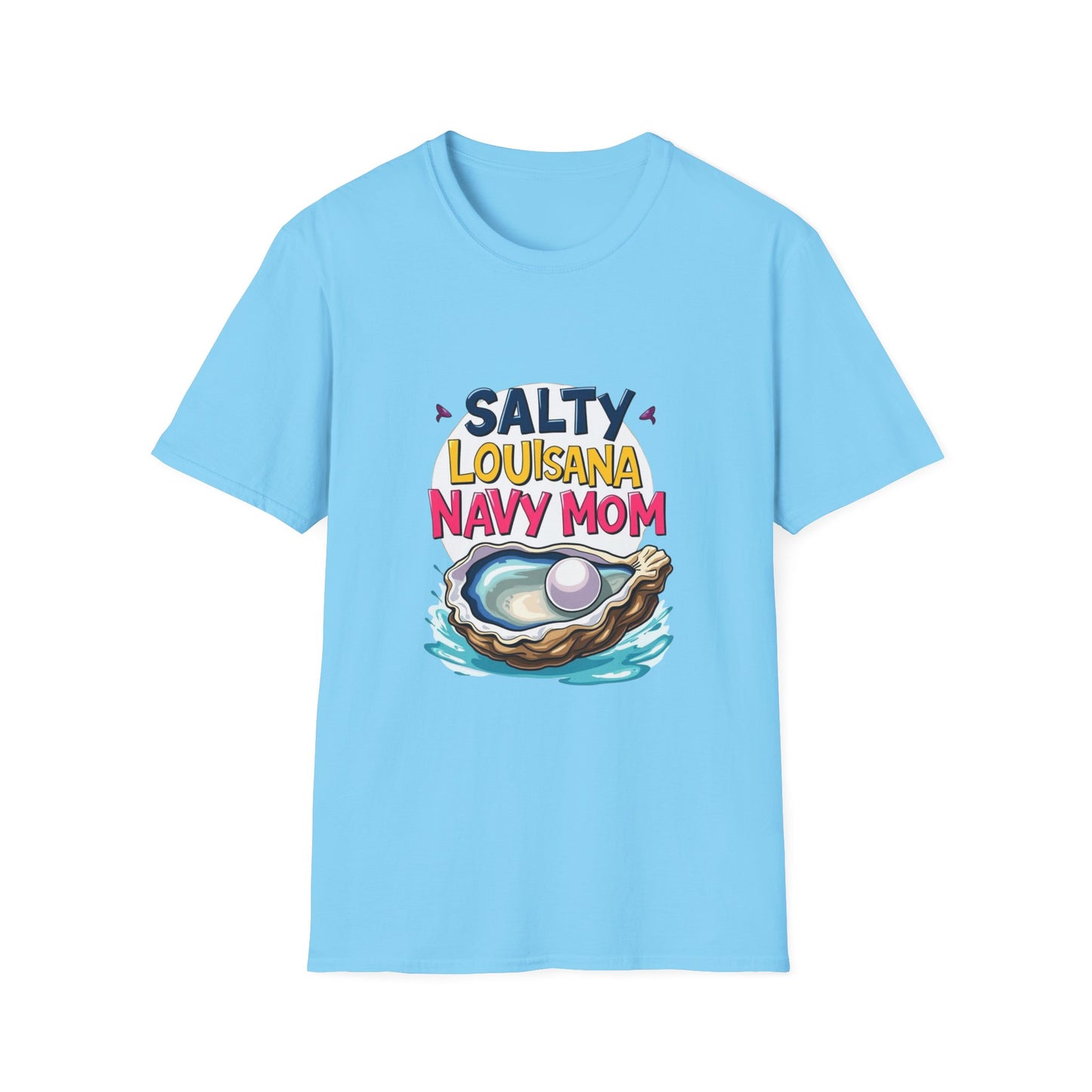 Salty Louisiana Navy Mom T-Shirt | Gift for Navy Families, Love, and Support, Standout Style for Moms